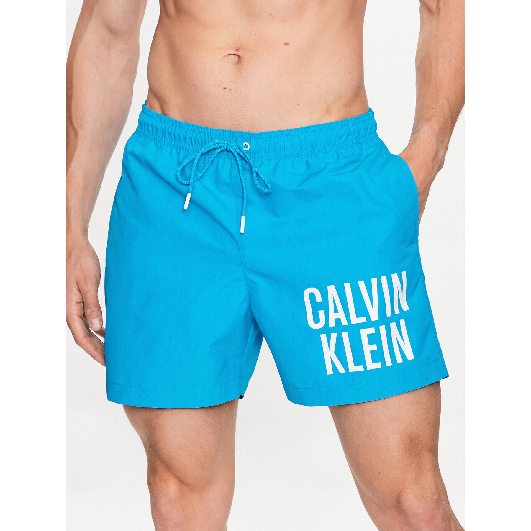 Calvin Klein Swimwear Плувни шорти KM0KM00794 Син Regular Fit - Pepit.bg