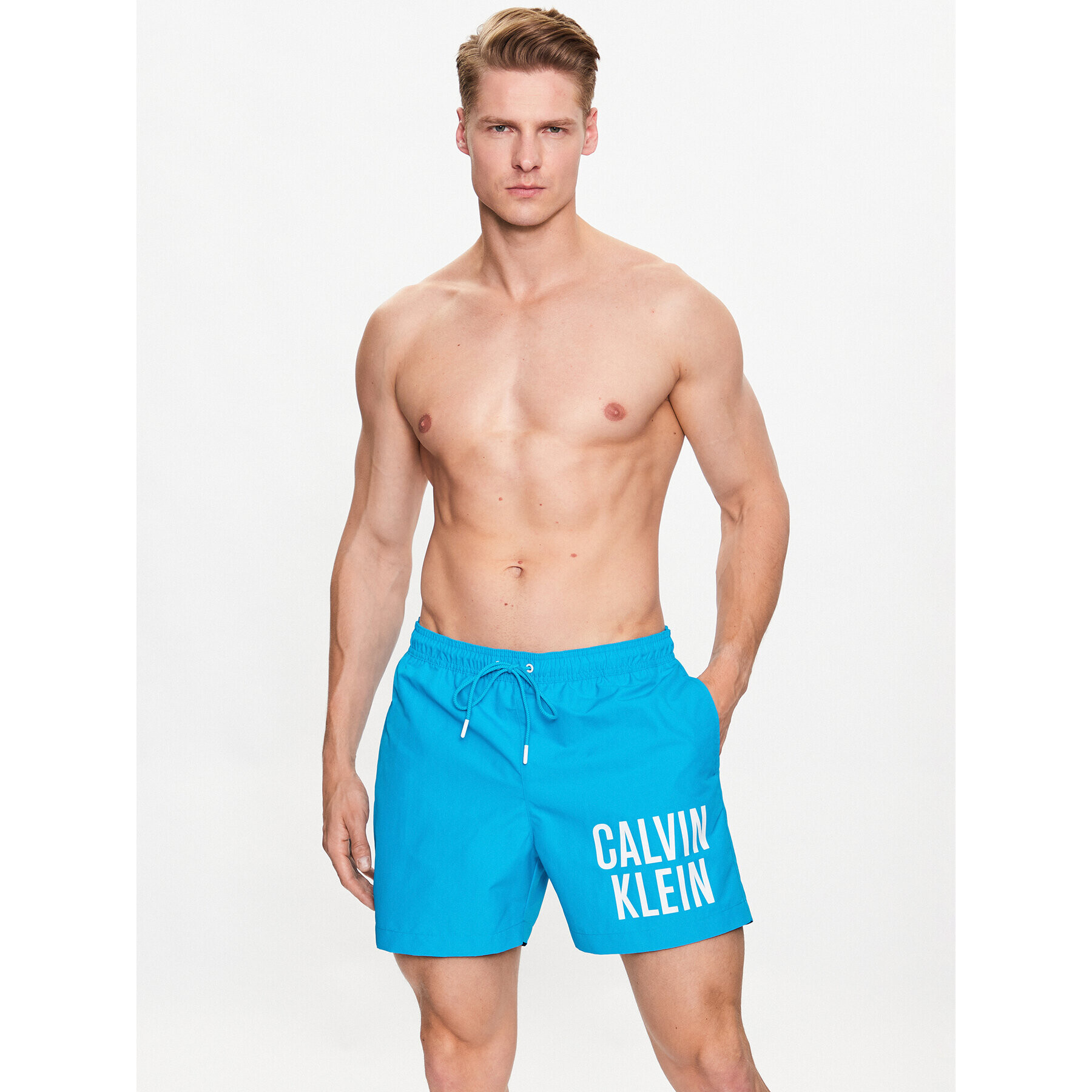 Calvin Klein Swimwear Плувни шорти KM0KM00794 Син Regular Fit - Pepit.bg