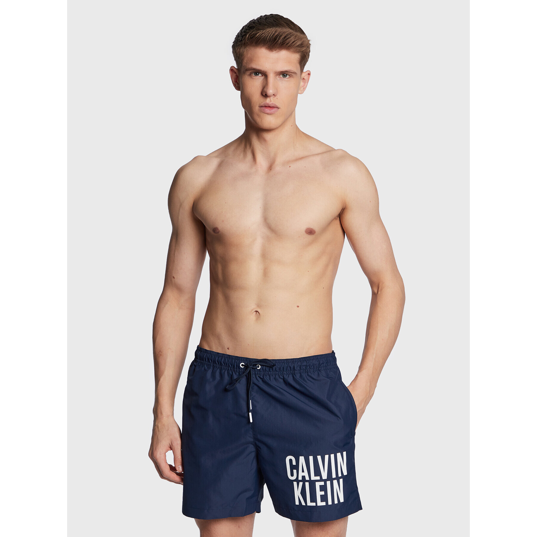 Calvin Klein Swimwear Плувни шорти KM0KM00794 Тъмносин Regular Fit - Pepit.bg