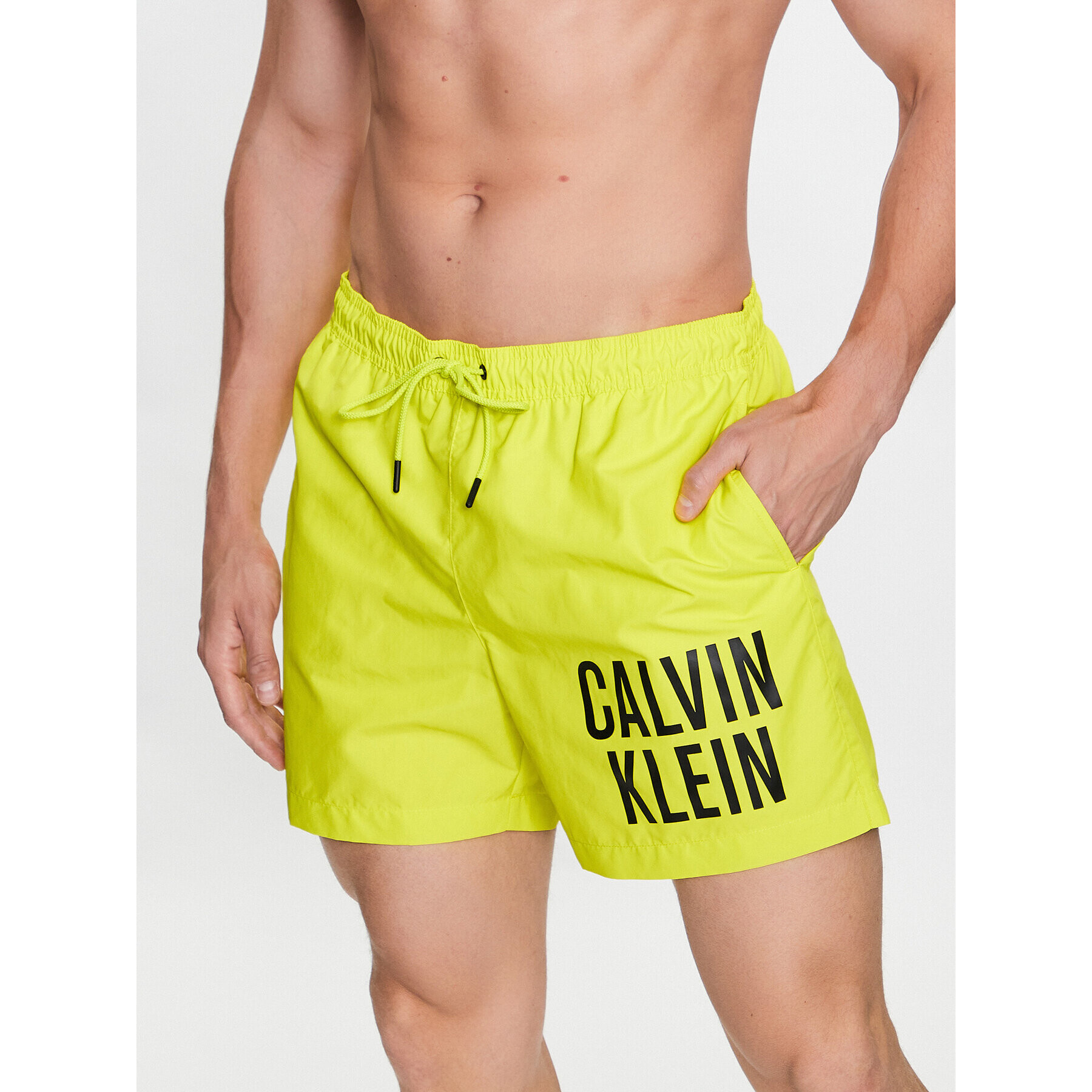 Calvin Klein Swimwear Плувни шорти KM0KM00794 Жълт Regular Fit - Pepit.bg