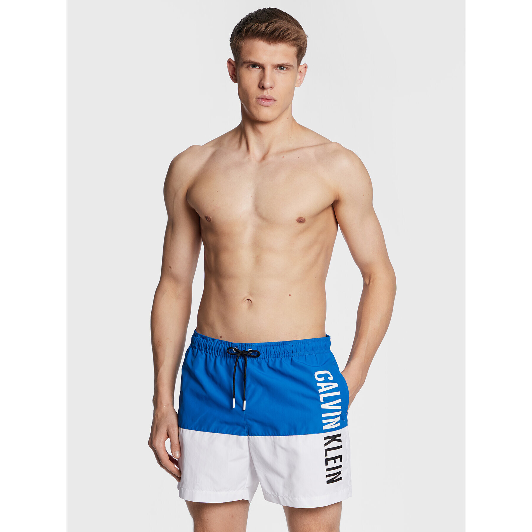 Calvin Klein Swimwear Плувни шорти KM0KM00796 Син Regular Fit - Pepit.bg