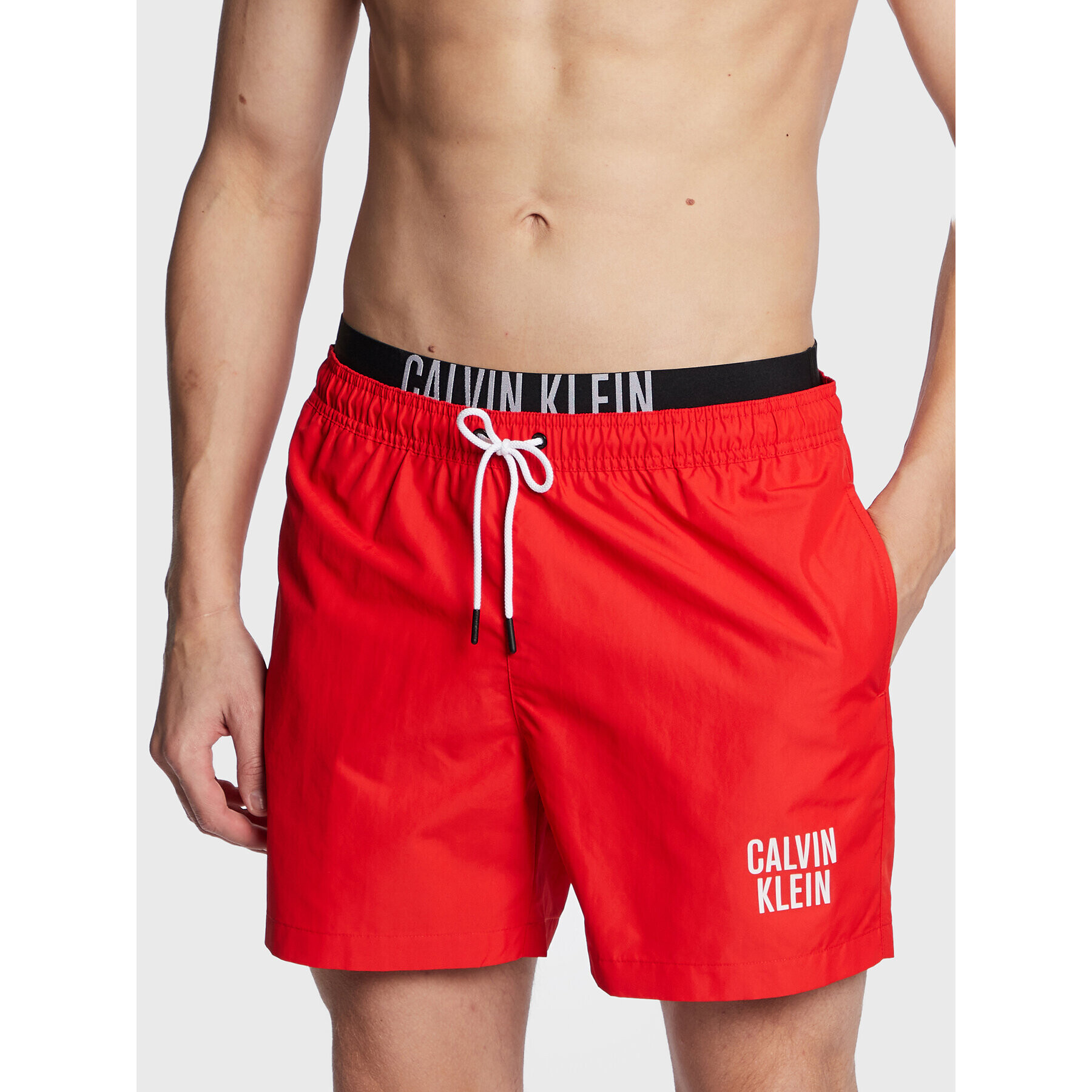 Calvin Klein Swimwear Плувни шорти KM0KM00798 Червен Regular Fit - Pepit.bg