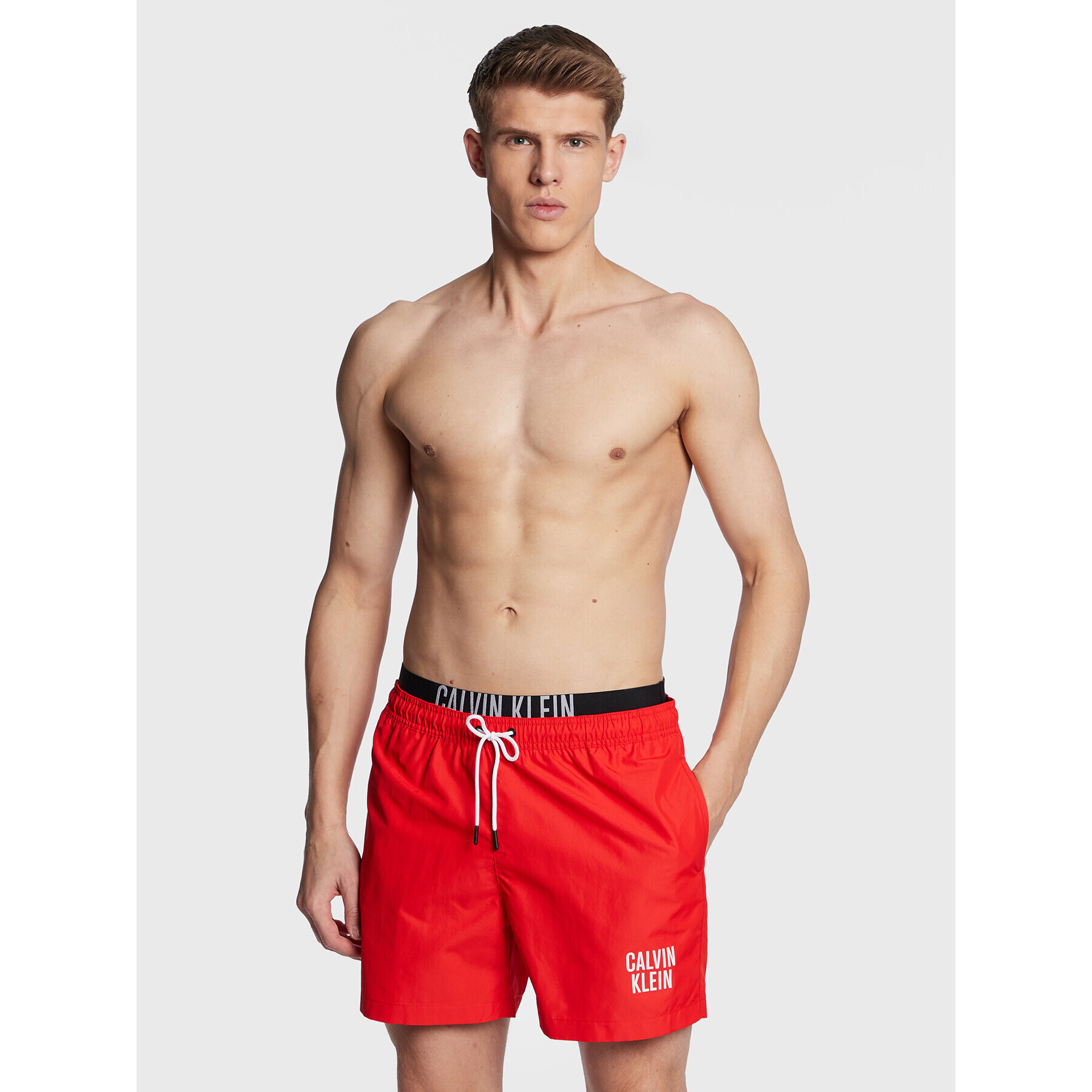 Calvin Klein Swimwear Плувни шорти KM0KM00798 Червен Regular Fit - Pepit.bg