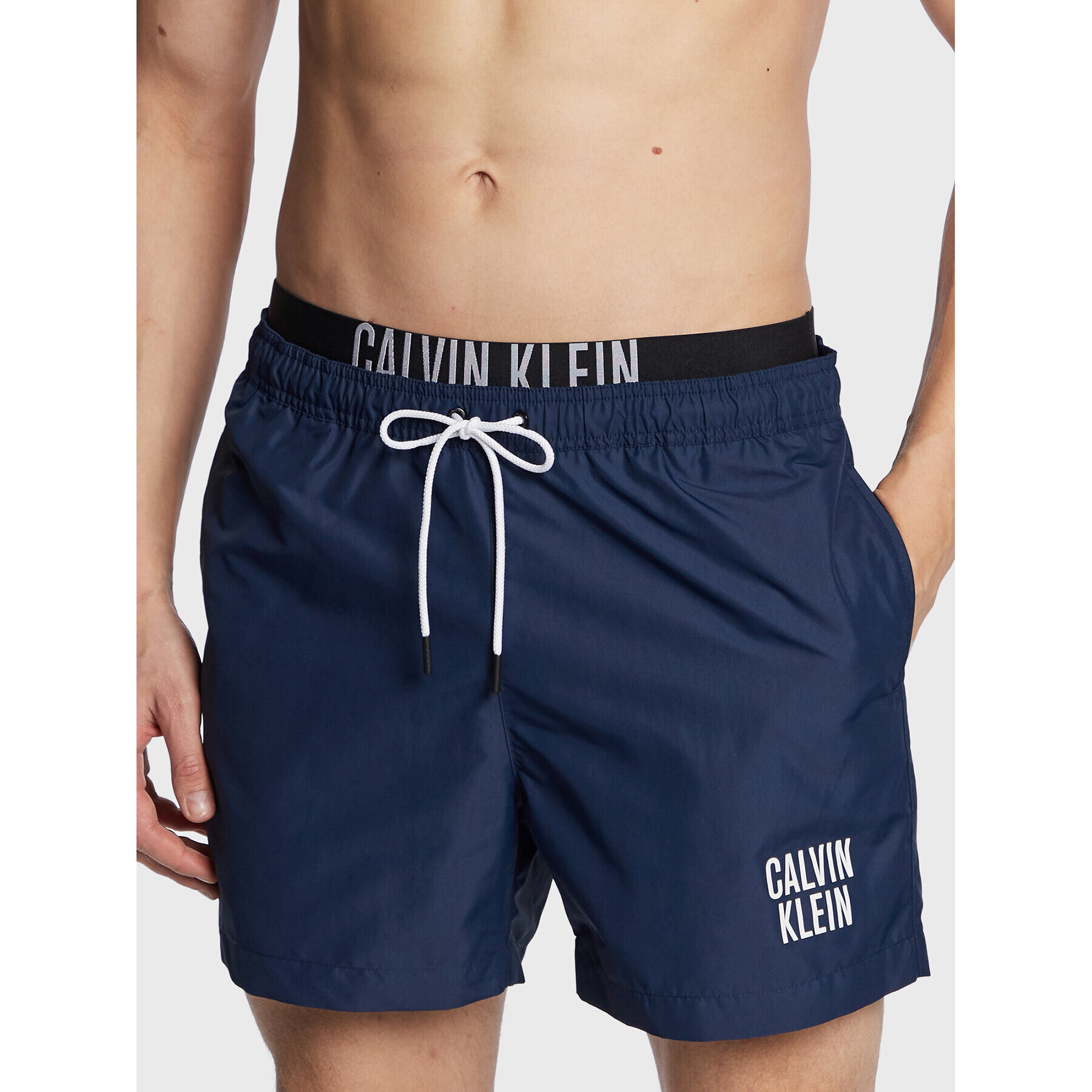 Calvin Klein Swimwear Плувни шорти KM0KM00798 Тъмносин Regular Fit - Pepit.bg