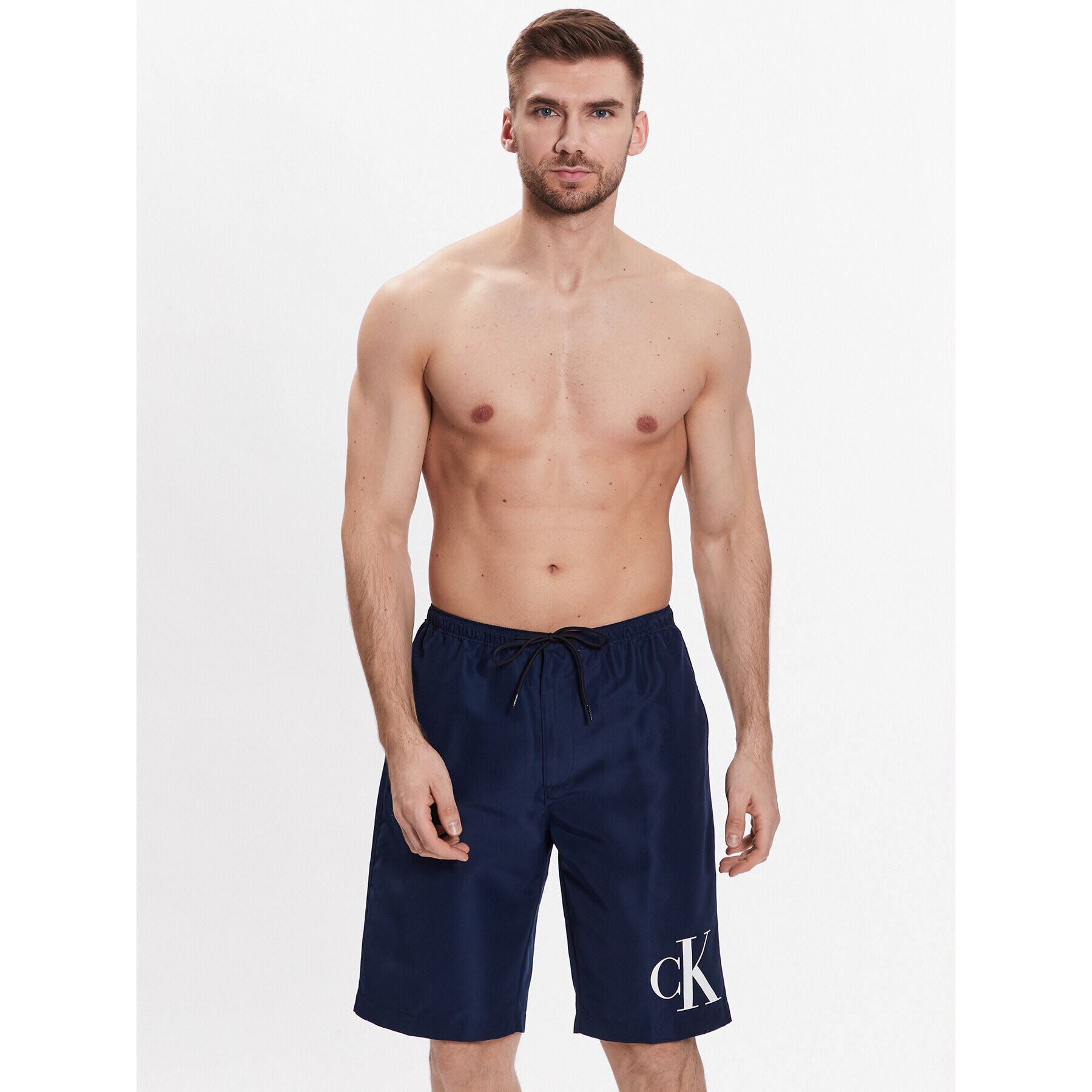 Calvin Klein Swimwear Плувни шорти KM0KM00805 Тъмносин Regular Fit - Pepit.bg