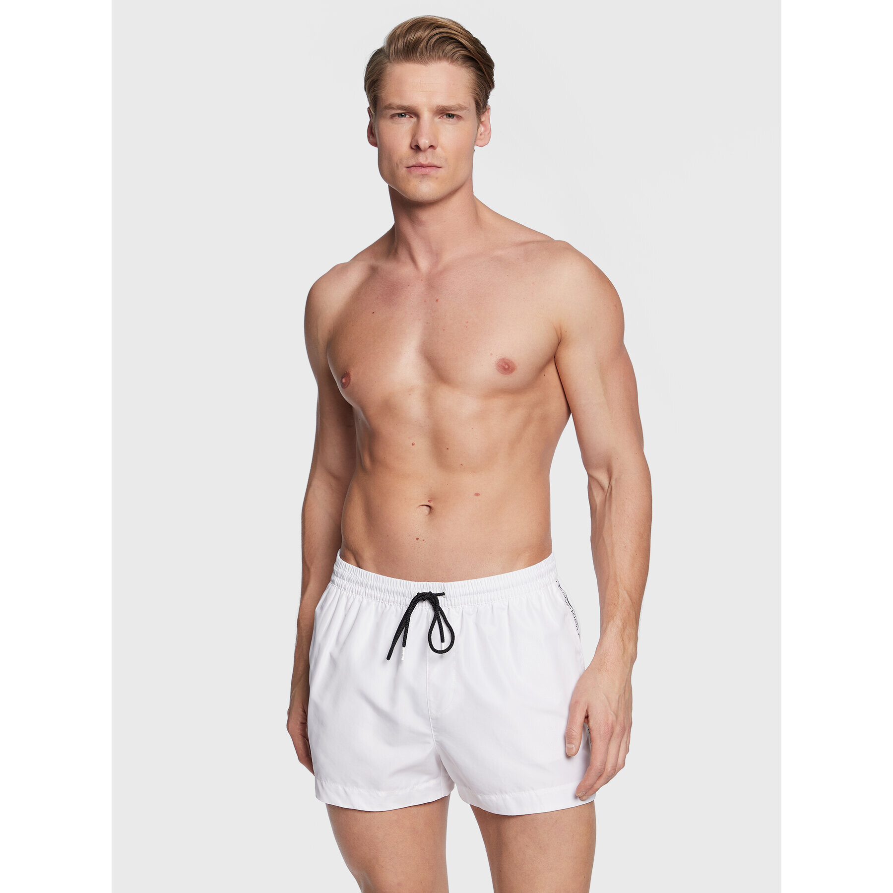 Calvin Klein Swimwear Плувни шорти KM0KM00811 Бял Regular Fit - Pepit.bg