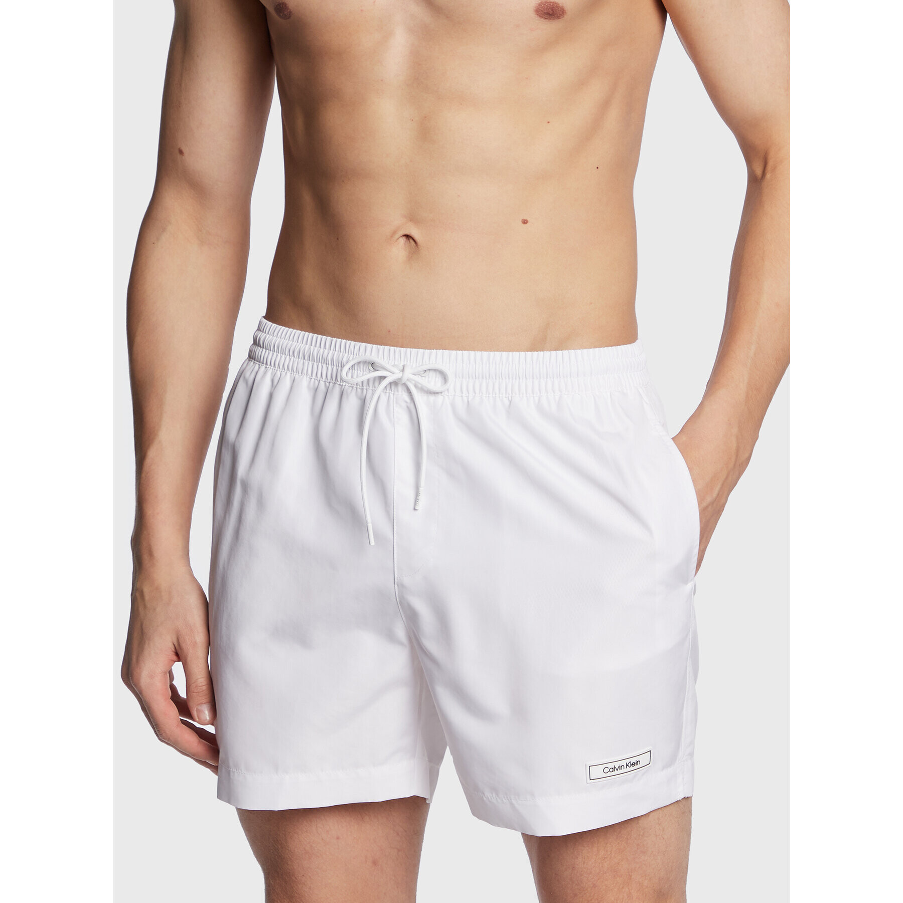 Calvin Klein Swimwear Плувни шорти KM0KM00812 Бял Regular Fit - Pepit.bg