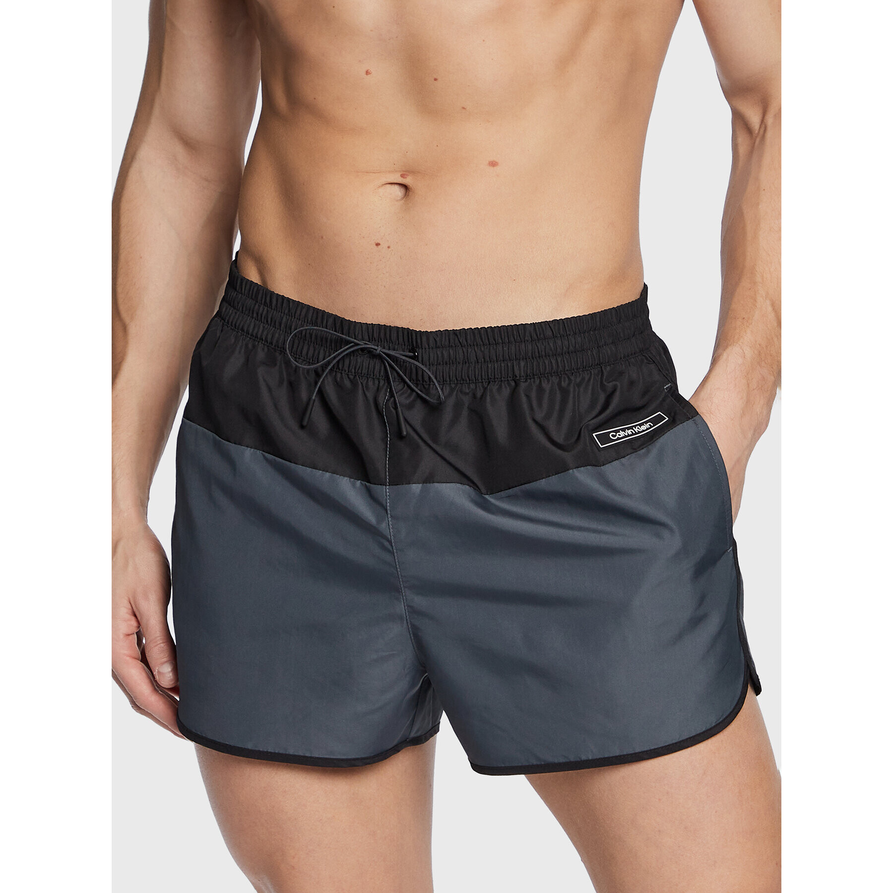 Calvin Klein Swimwear Плувни шорти KM0KM00816 Сив Regular Fit - Pepit.bg