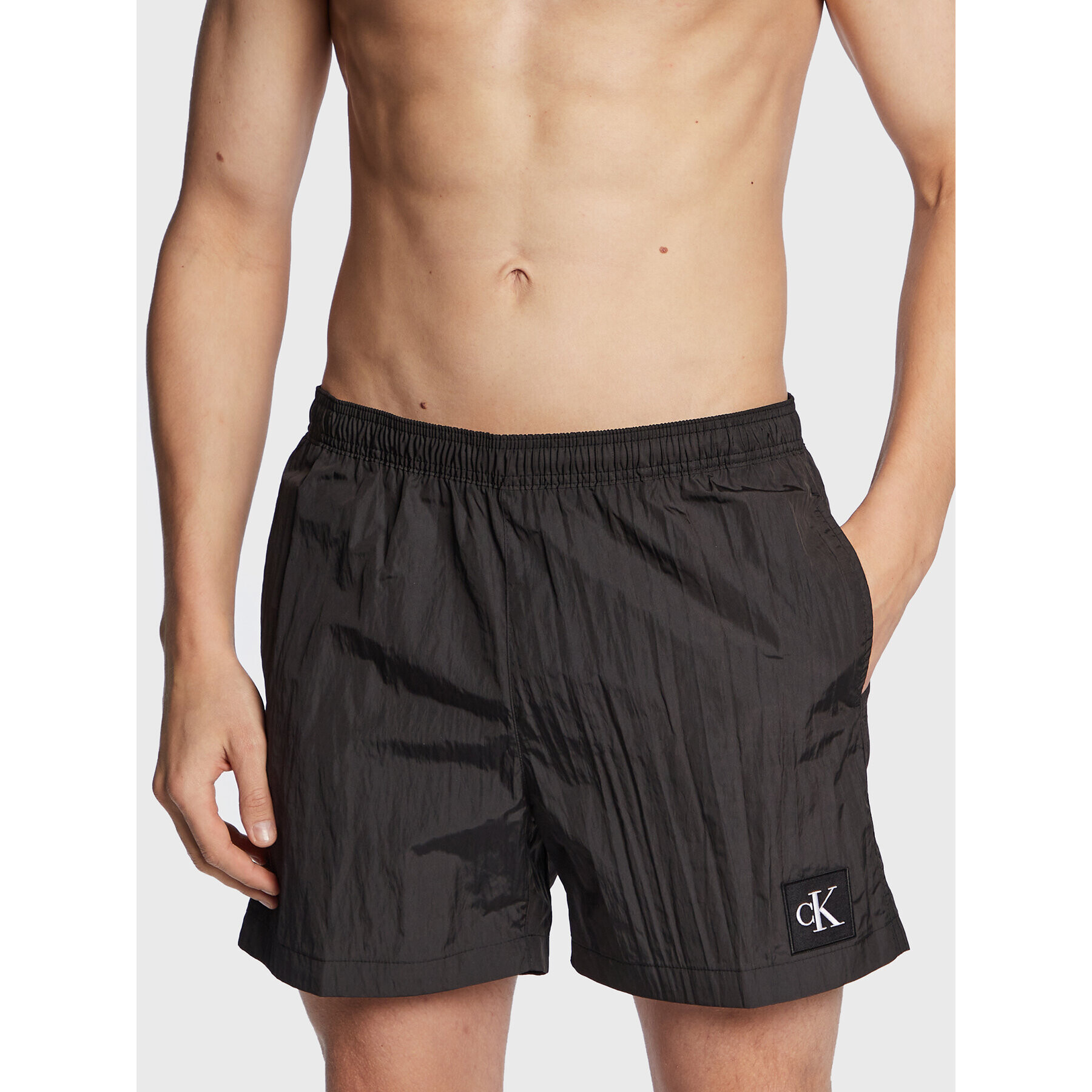 Calvin Klein Swimwear Плувни шорти KM0KM00819 Черен Regular Fit - Pepit.bg