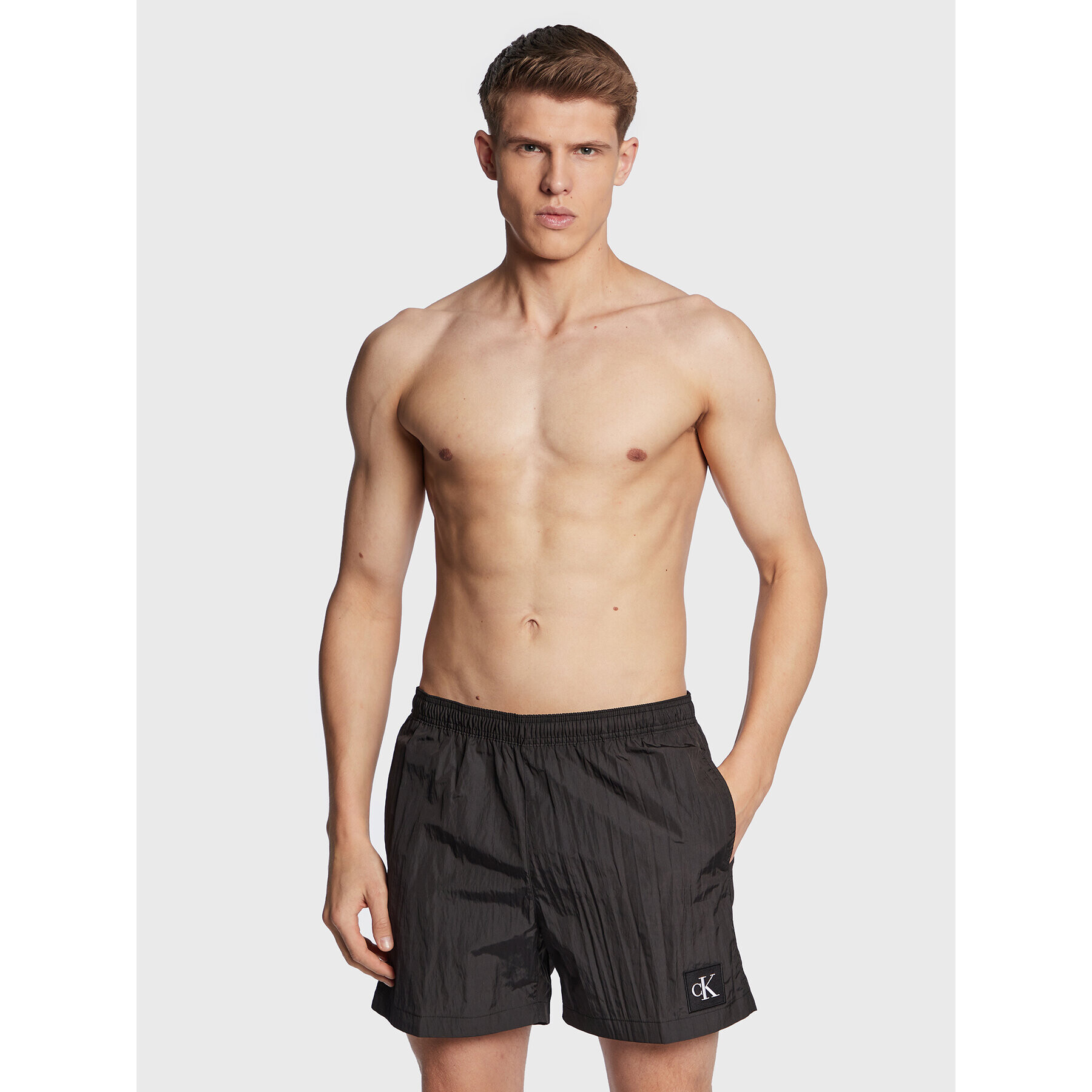 Calvin Klein Swimwear Плувни шорти KM0KM00819 Черен Regular Fit - Pepit.bg