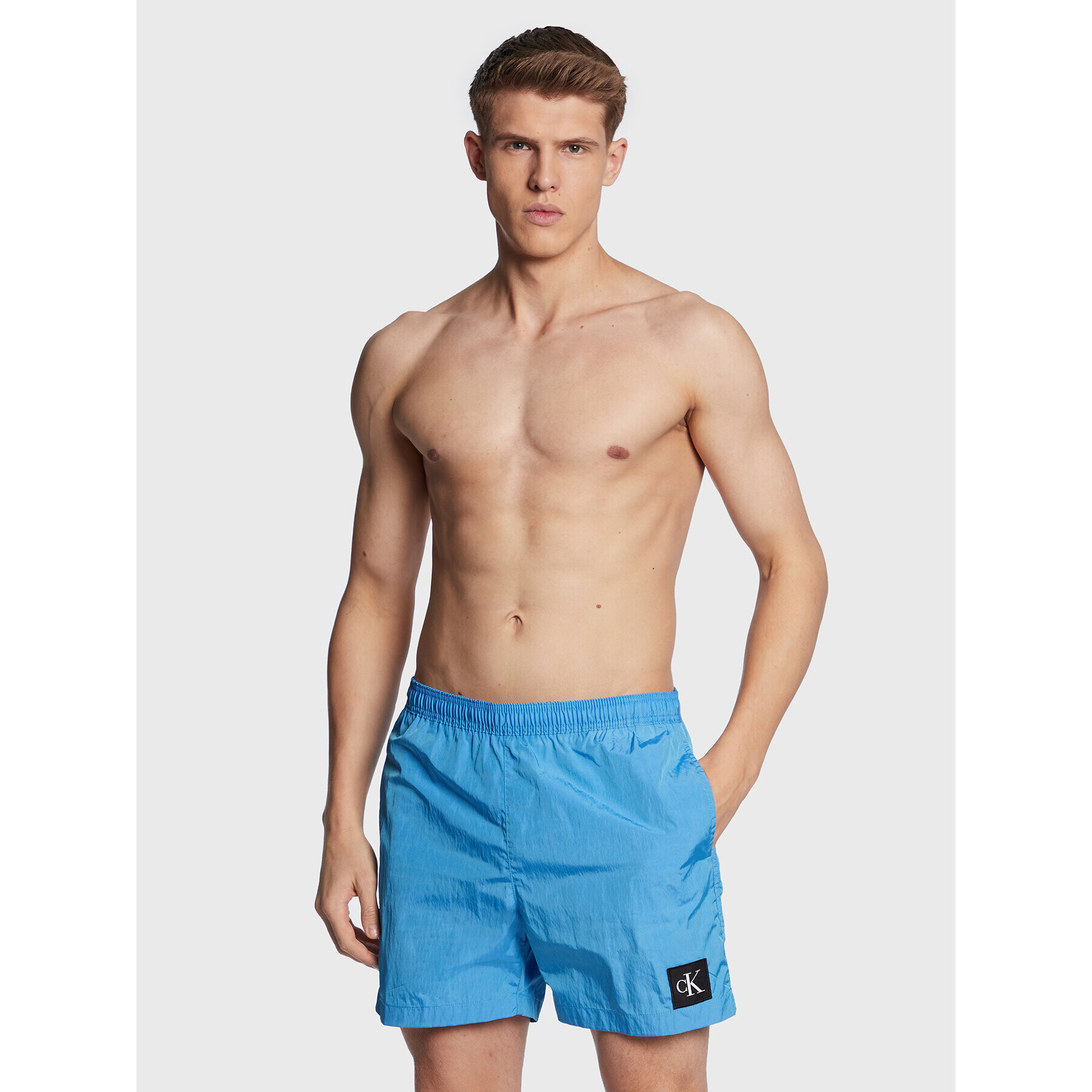 Calvin Klein Swimwear Плувни шорти KM0KM00819 Син Regular Fit - Pepit.bg