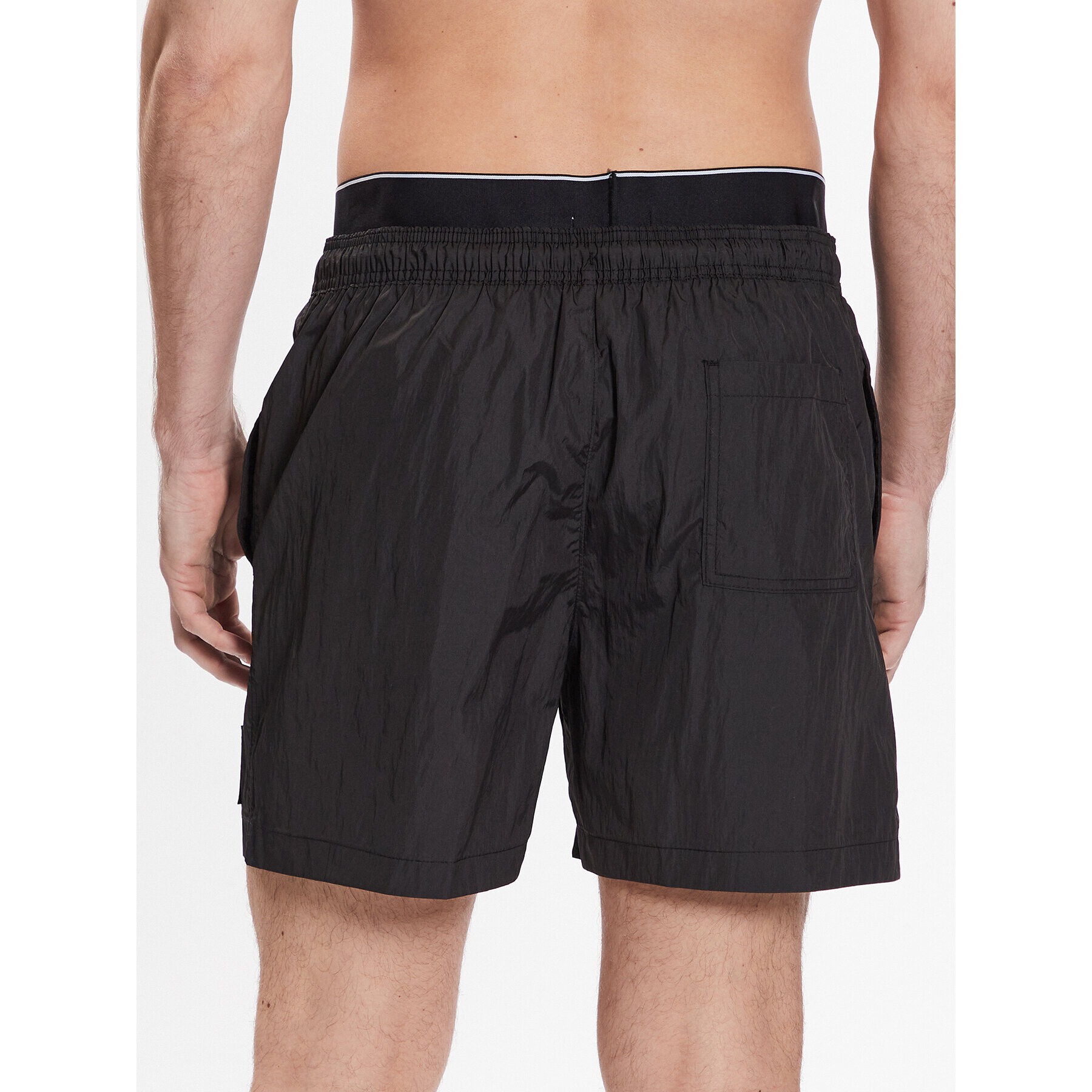 Calvin Klein Swimwear Плувни шорти Medium Double Wb KM0KM00846 Черен Regular Fit - Pepit.bg