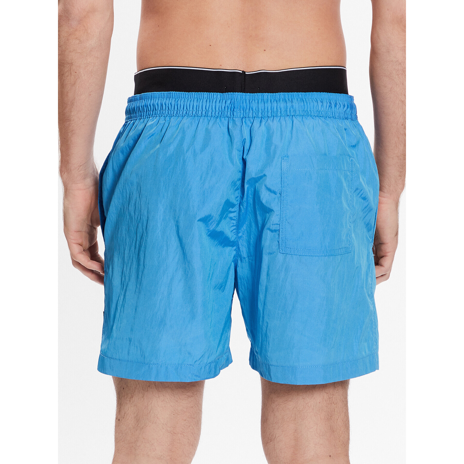 Calvin Klein Swimwear Плувни шорти Medium Double Wb KM0KM00846 Син Regular Fit - Pepit.bg