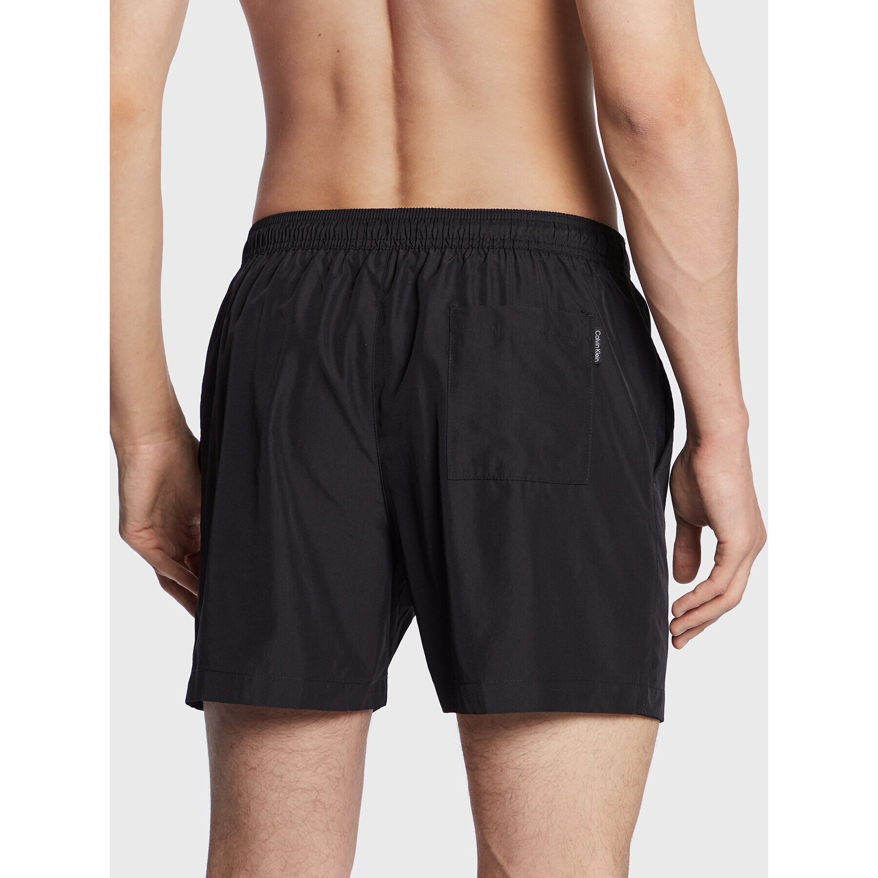 Calvin Klein Swimwear Плувни шорти Medium Drawstring Graphic KM0KM00800 Черен Regular Fit - Pepit.bg