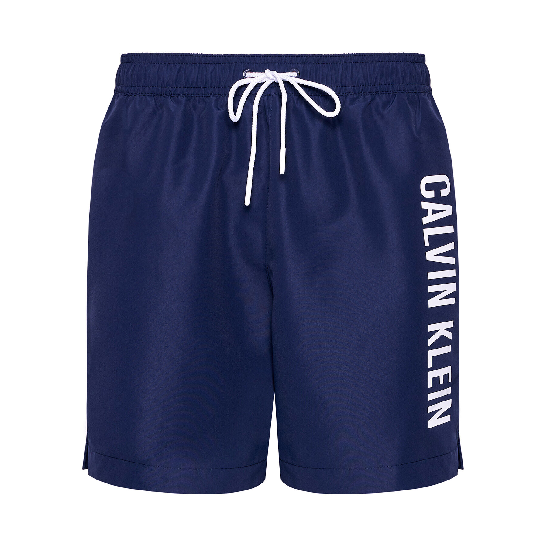 Calvin Klein Swimwear Плувни шорти Medium Drawstring KM0KM00570 Тъмносин Regular Fit - Pepit.bg