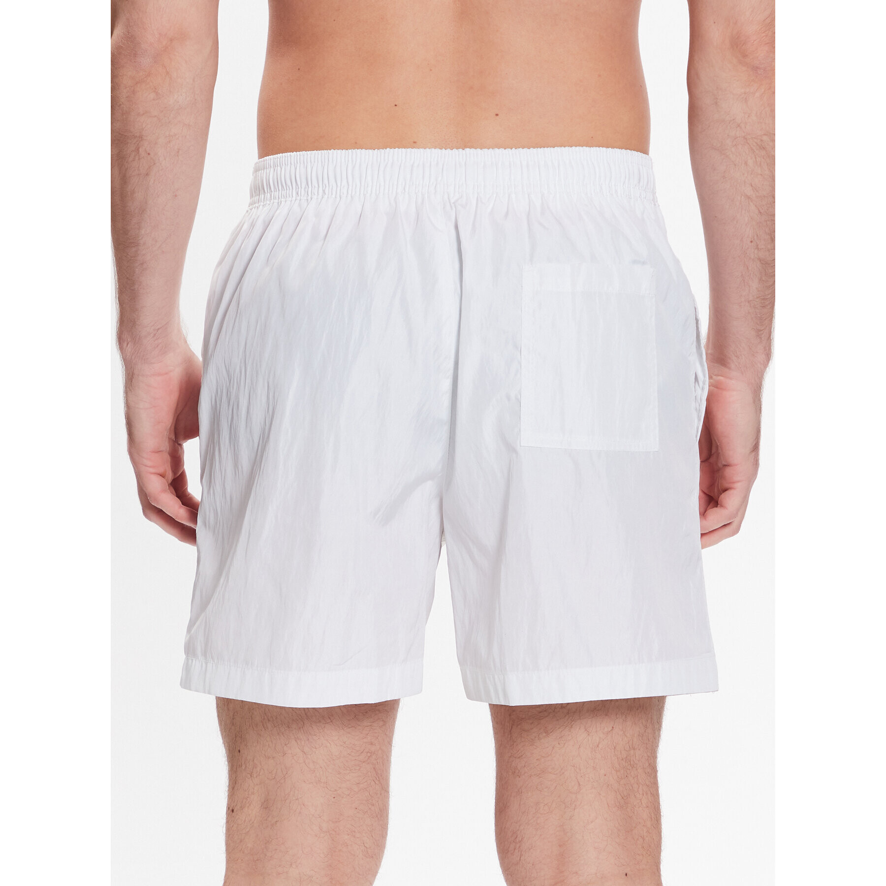 Calvin Klein Swimwear Плувни шорти Medium Drawstring KM0KM00819 Бял Regular Fit - Pepit.bg