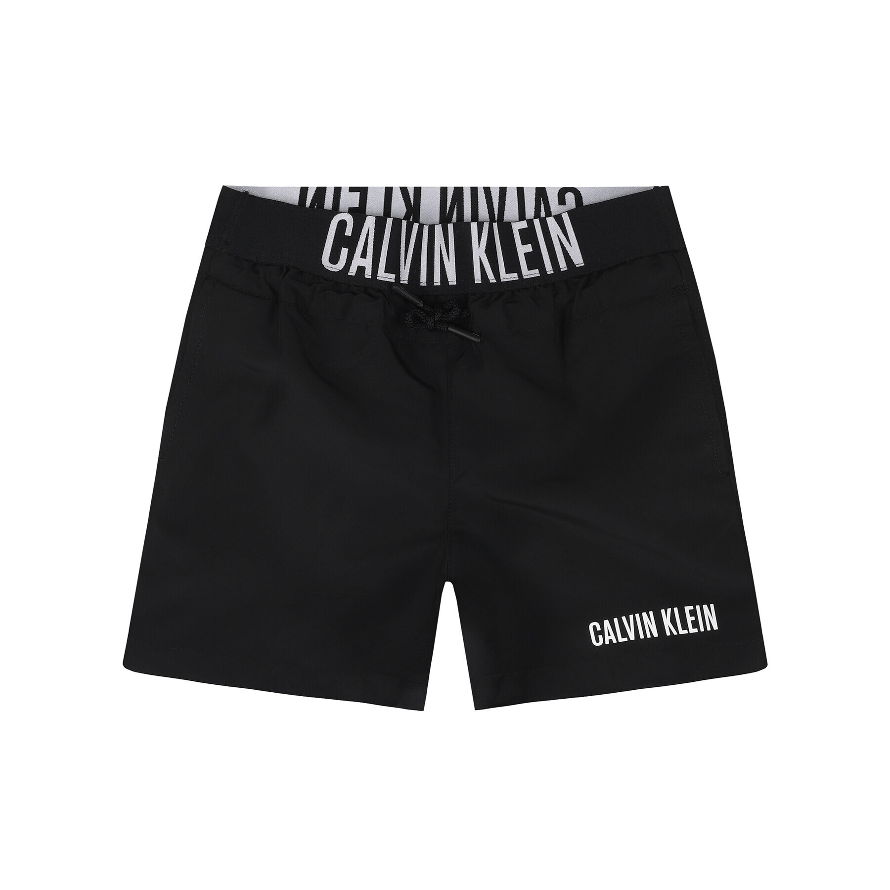 Calvin Klein Swimwear Плувни шорти Medium Waistband Drawstring B70B700226 Черен Regular Fit - Pepit.bg