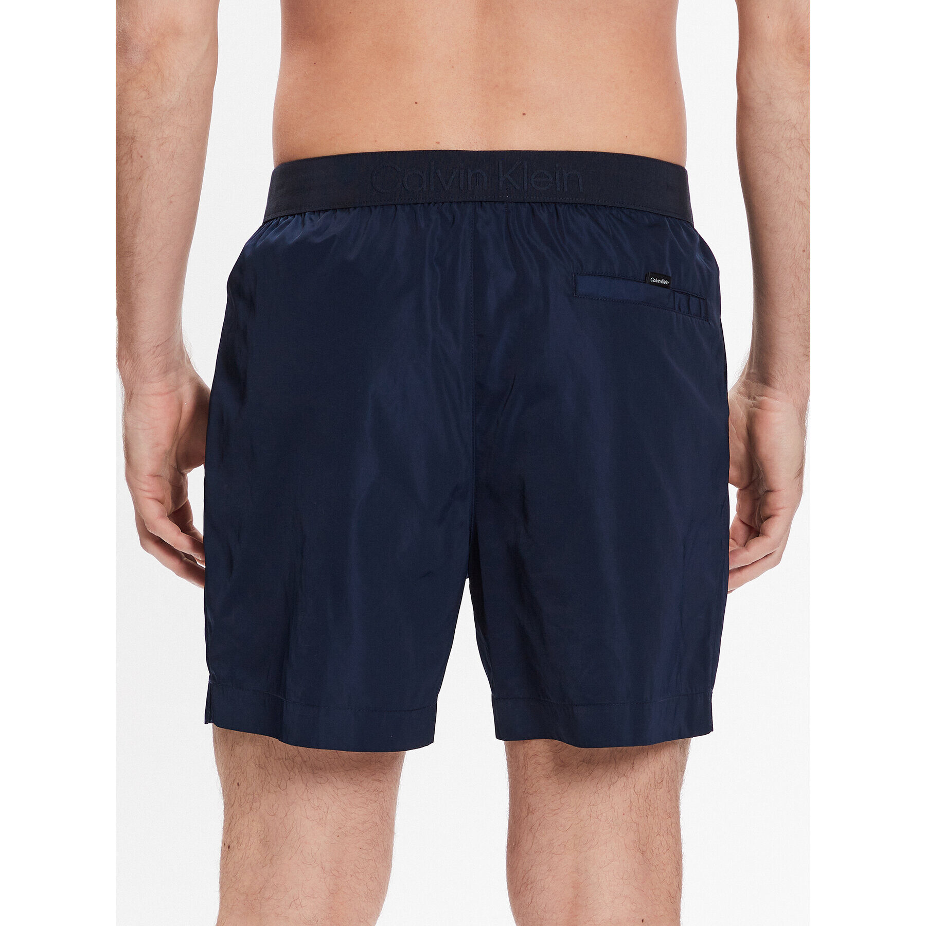 Calvin Klein Swimwear Плувни шорти Medium Waistband KM0KM00862 Тъмносин Regular Fit - Pepit.bg