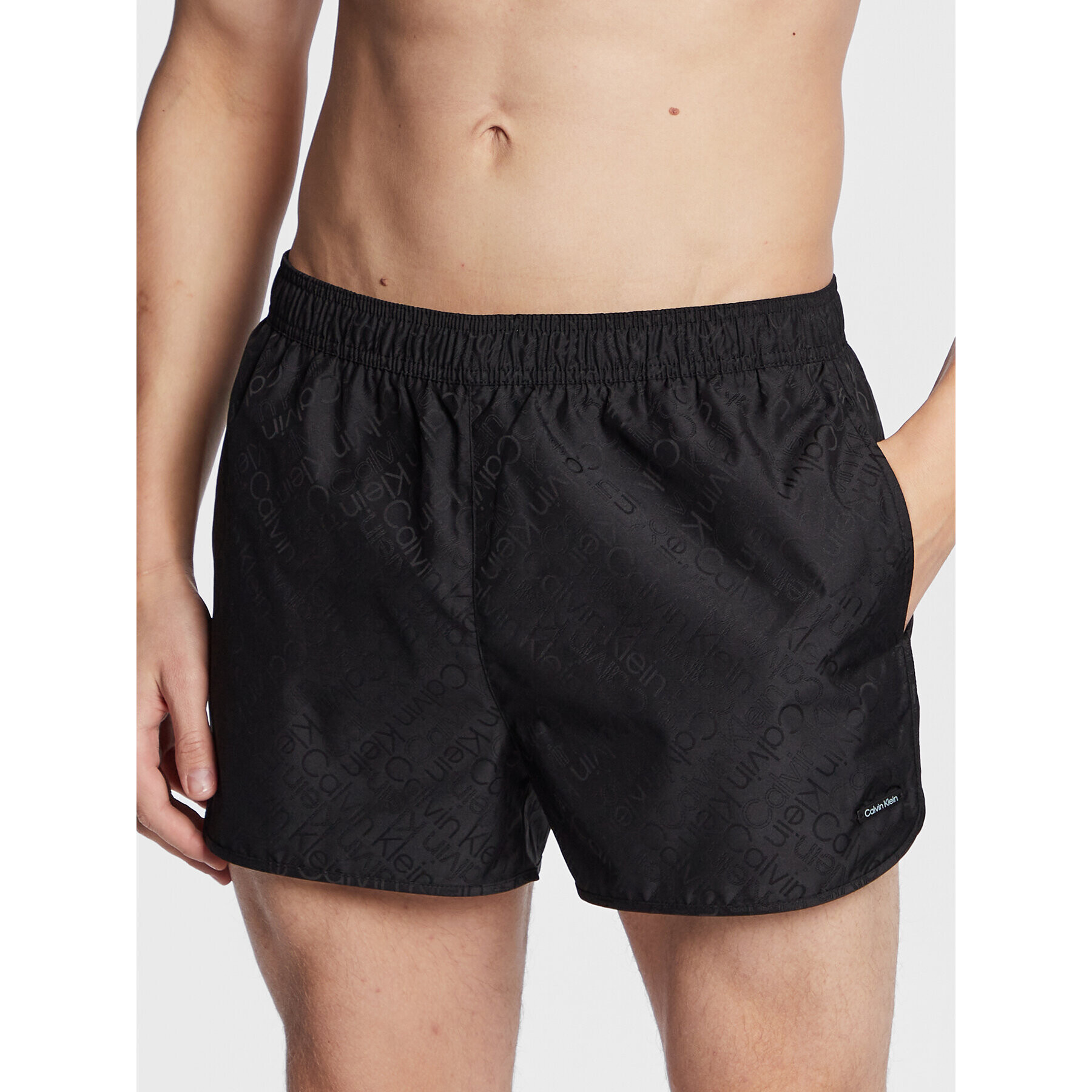 Calvin Klein Swimwear Плувни шорти Runner KM0KM00847 Черен Regular Fit - Pepit.bg