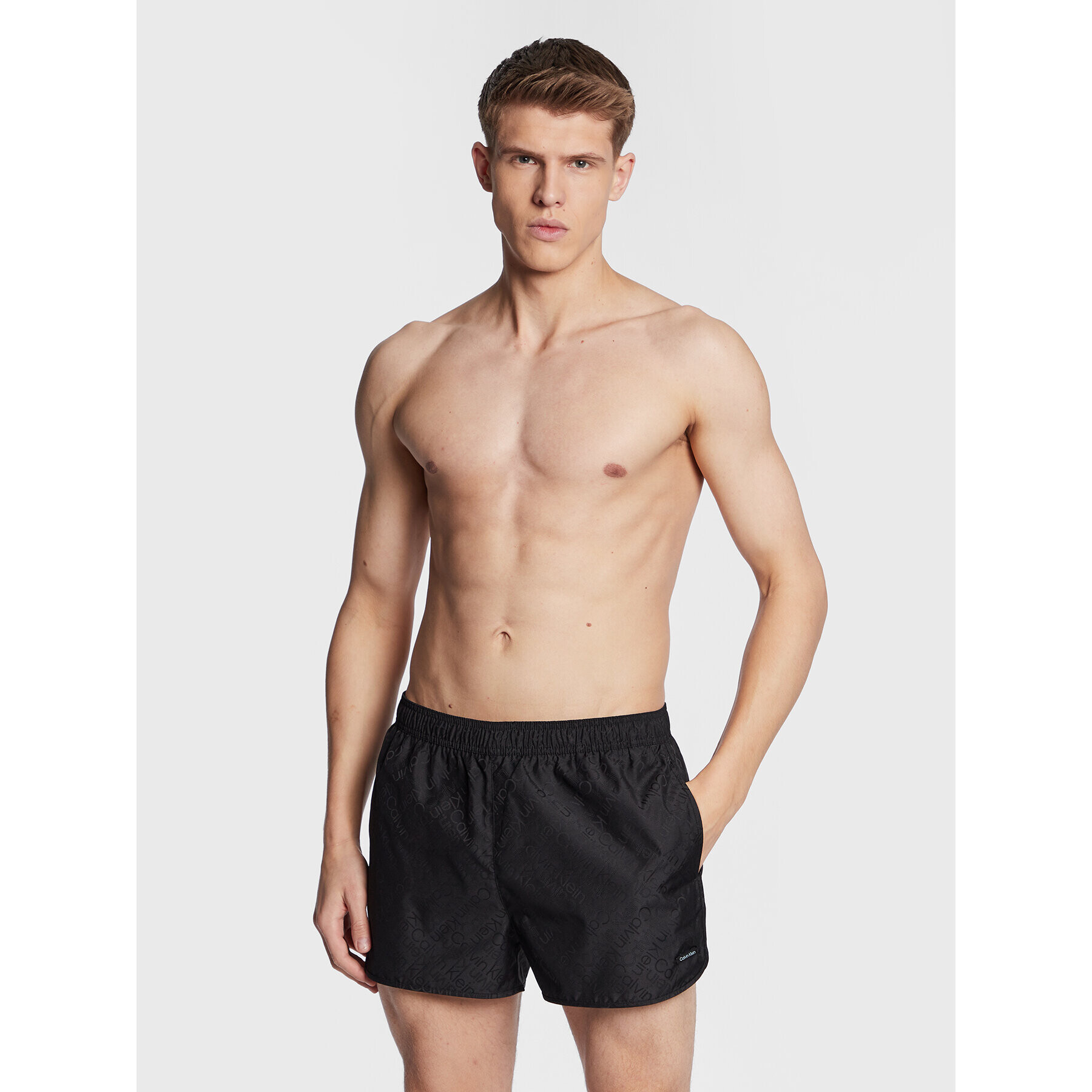 Calvin Klein Swimwear Плувни шорти Runner KM0KM00847 Черен Regular Fit - Pepit.bg