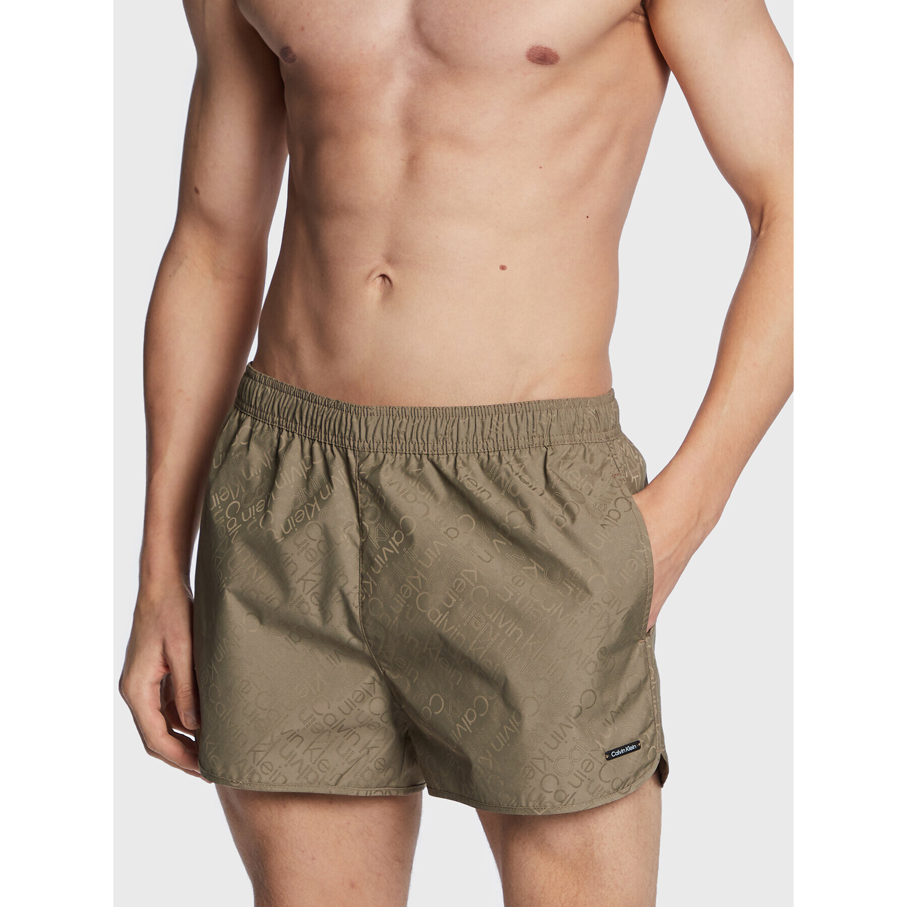 Calvin Klein Swimwear Плувни шорти Runner KM0KM00847 Зелен Regular Fit - Pepit.bg