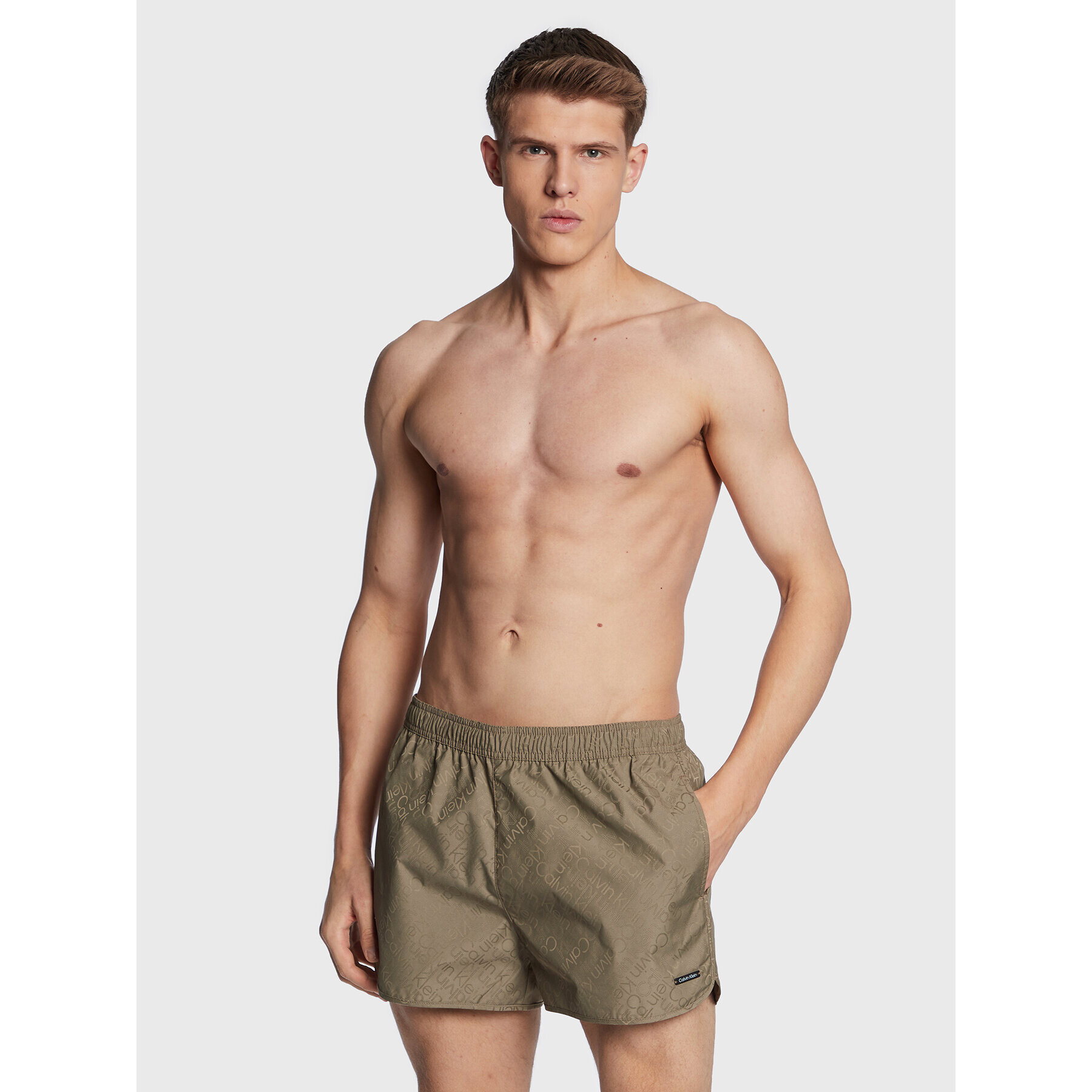 Calvin Klein Swimwear Плувни шорти Runner KM0KM00847 Зелен Regular Fit - Pepit.bg