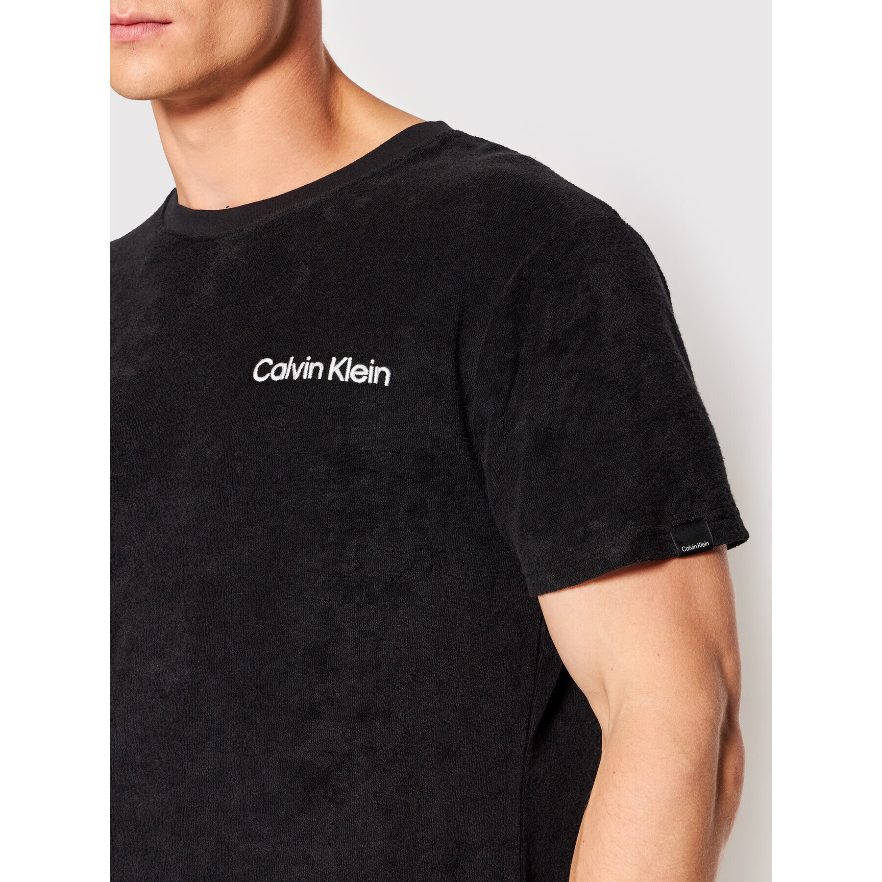 Calvin Klein Swimwear Тишърт KM0KM00766 Черен Regular Fit - Pepit.bg