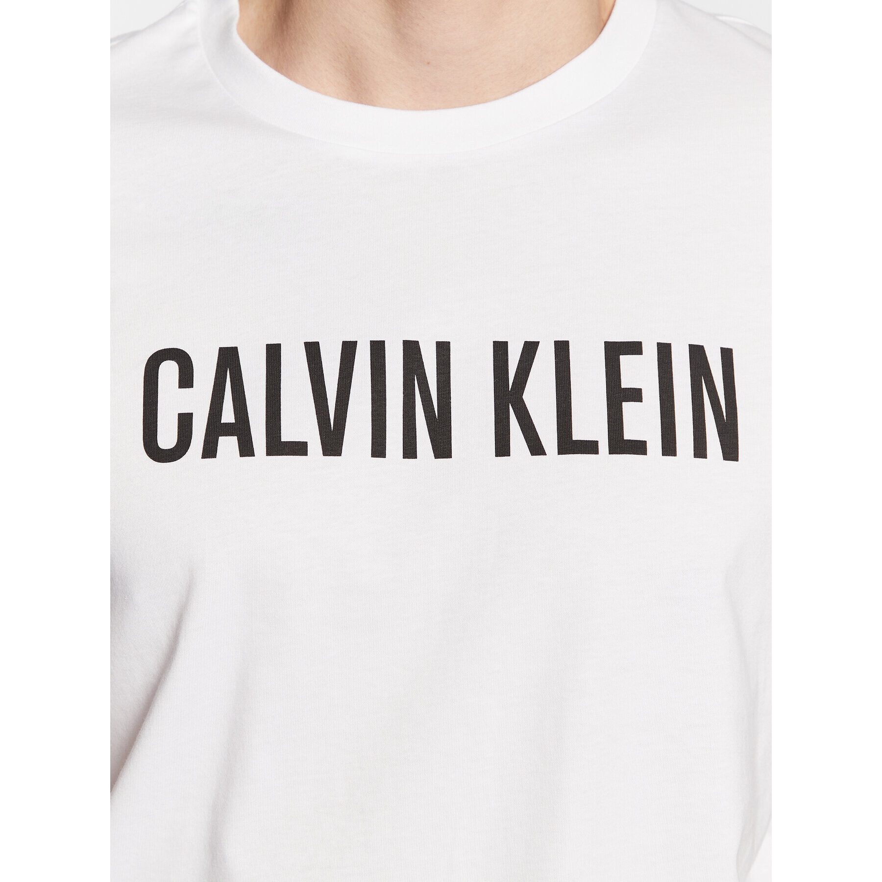 Calvin Klein Swimwear Тишърт Logo KM0KM00836 Бял Regular Fit - Pepit.bg