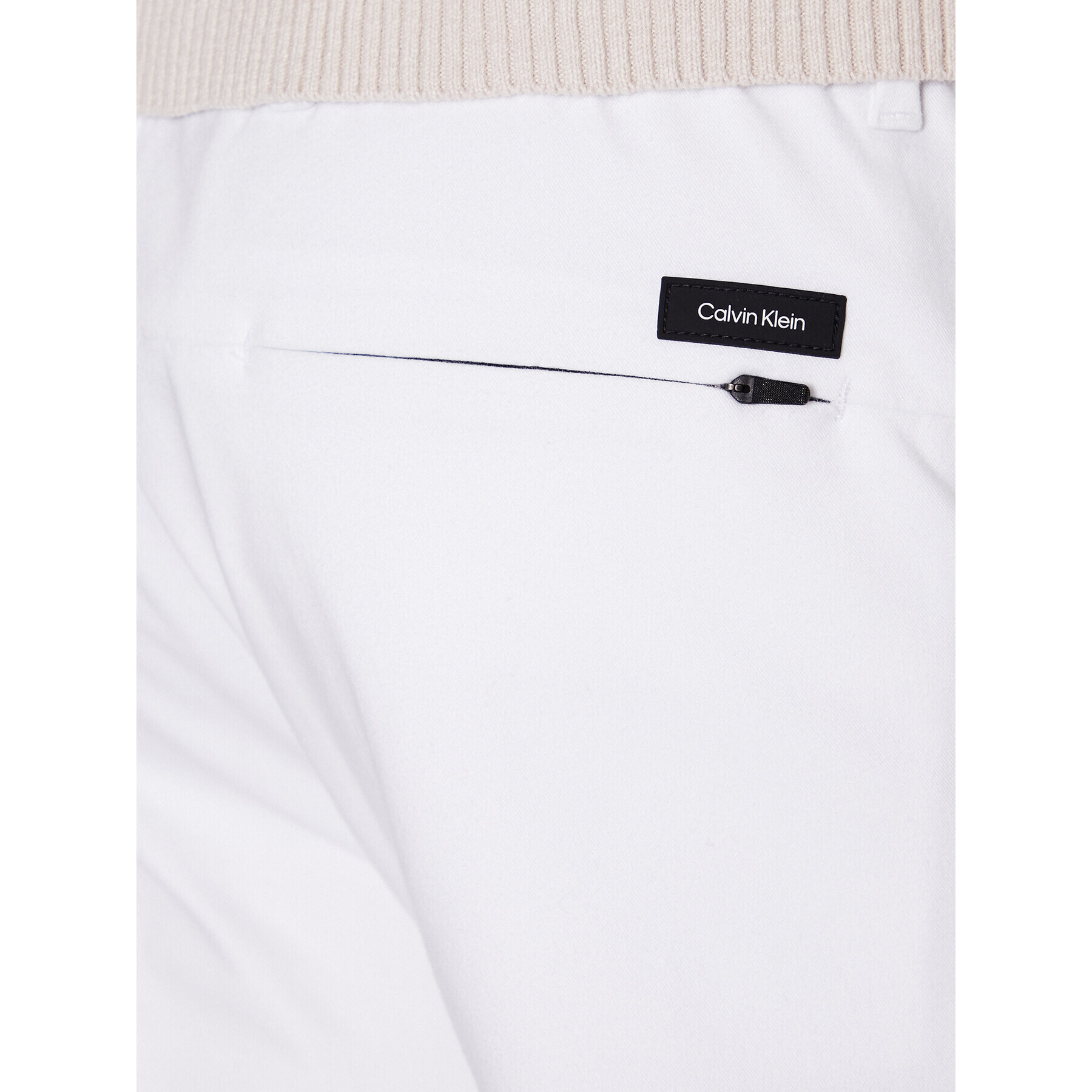 Calvin Klein Текстилни панталони Modern Twill Cropped Tapered K10K110969 Бял Tapered Fit - Pepit.bg