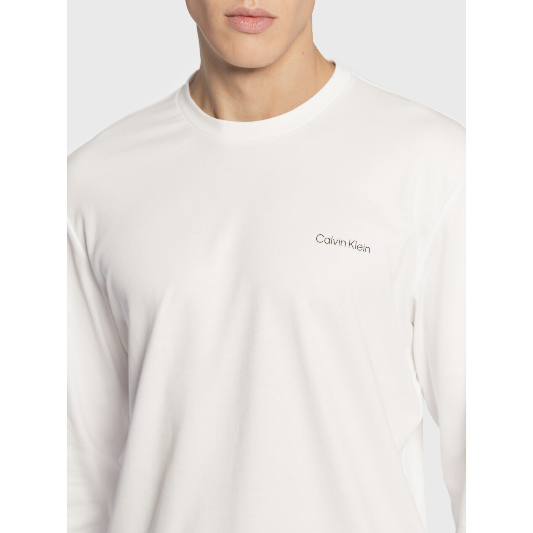 Calvin Klein Тениска с дълъг ръкав K10K110629 Бял Regular Fit - Pepit.bg