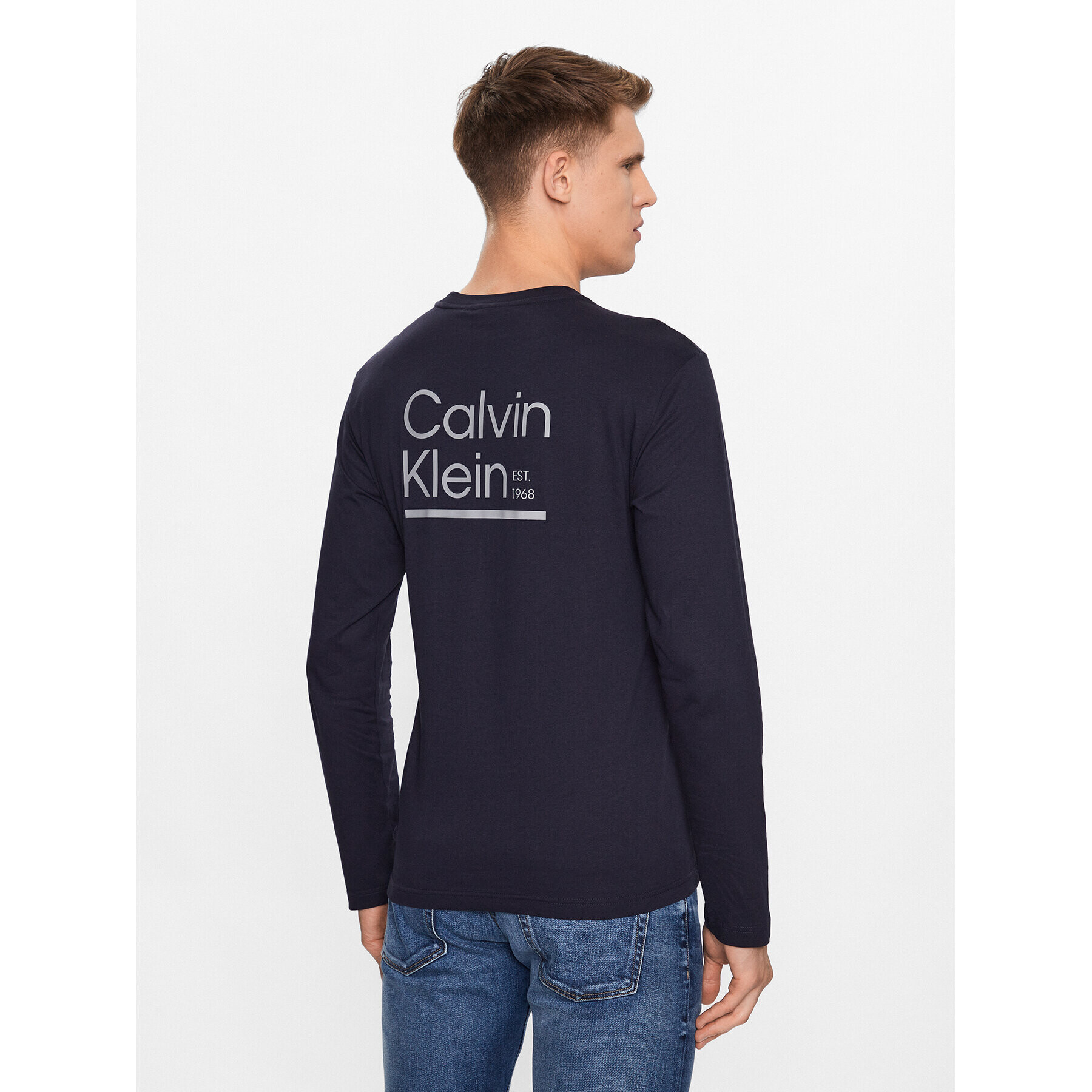 Calvin Klein Тениска с дълъг ръкав K10K112157 Тъмносин Regular Fit - Pepit.bg