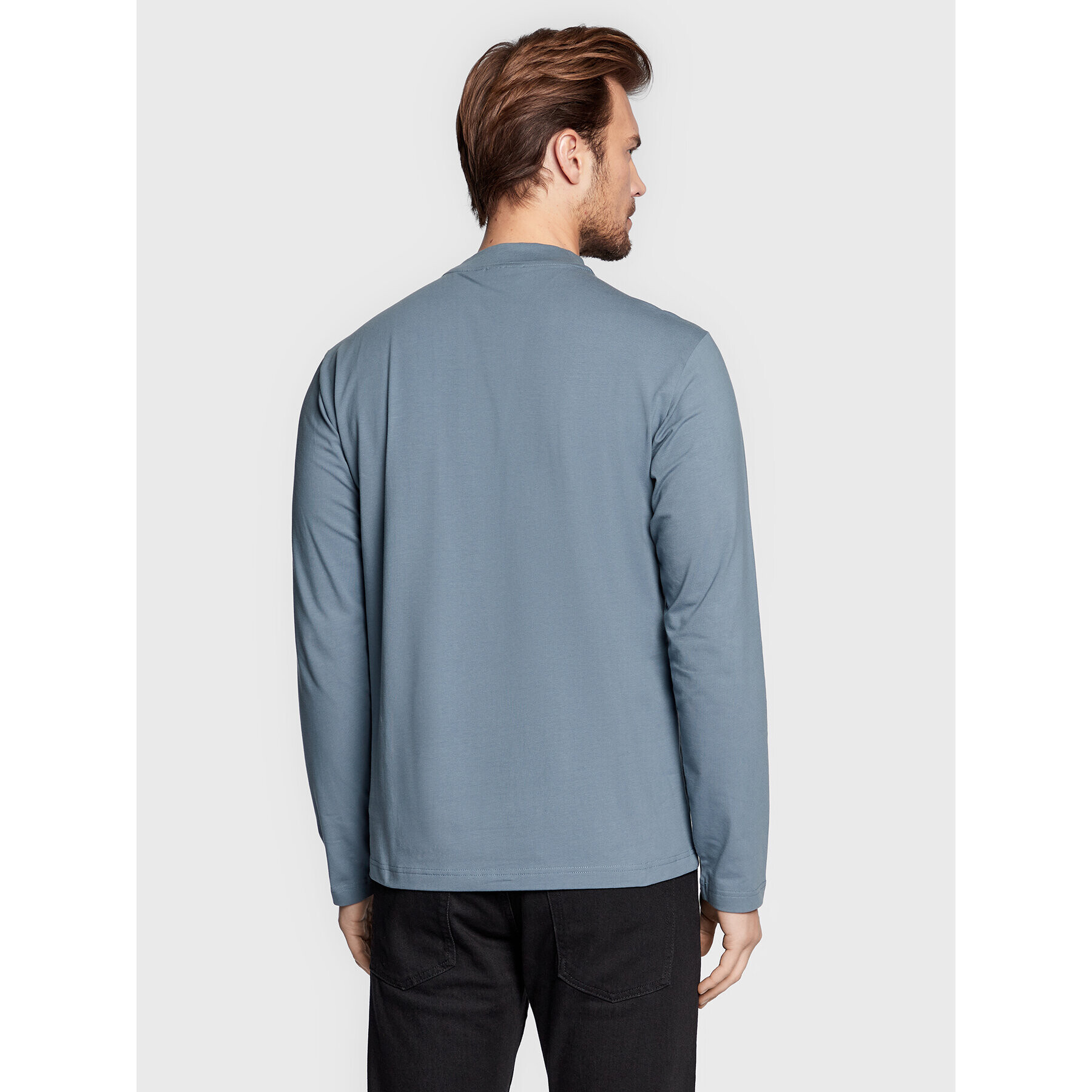 Calvin Klein Тениска с дълъг ръкав Micro Logo K10K110179 Син Regular Fit - Pepit.bg