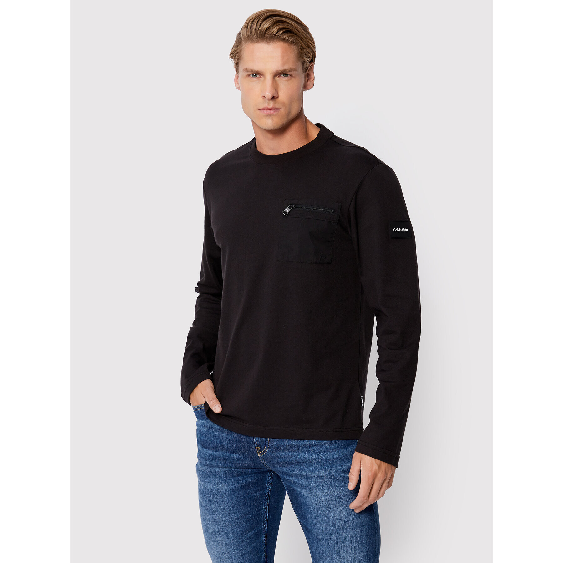 Calvin Klein Тениска с дълъг ръкав Tech Repreve K10K109080 Черен Regular Fit - Pepit.bg