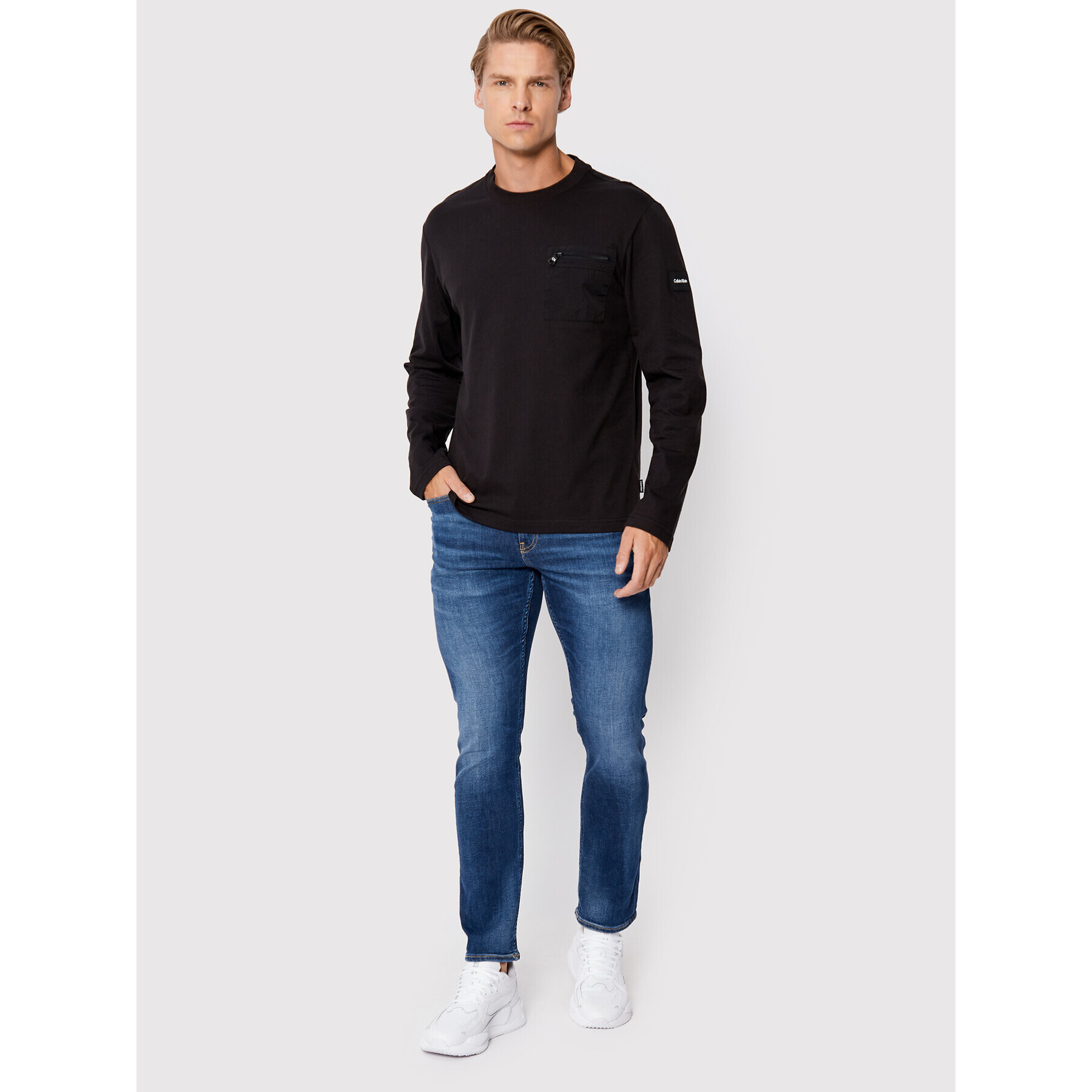 Calvin Klein Тениска с дълъг ръкав Tech Repreve K10K109080 Черен Regular Fit - Pepit.bg