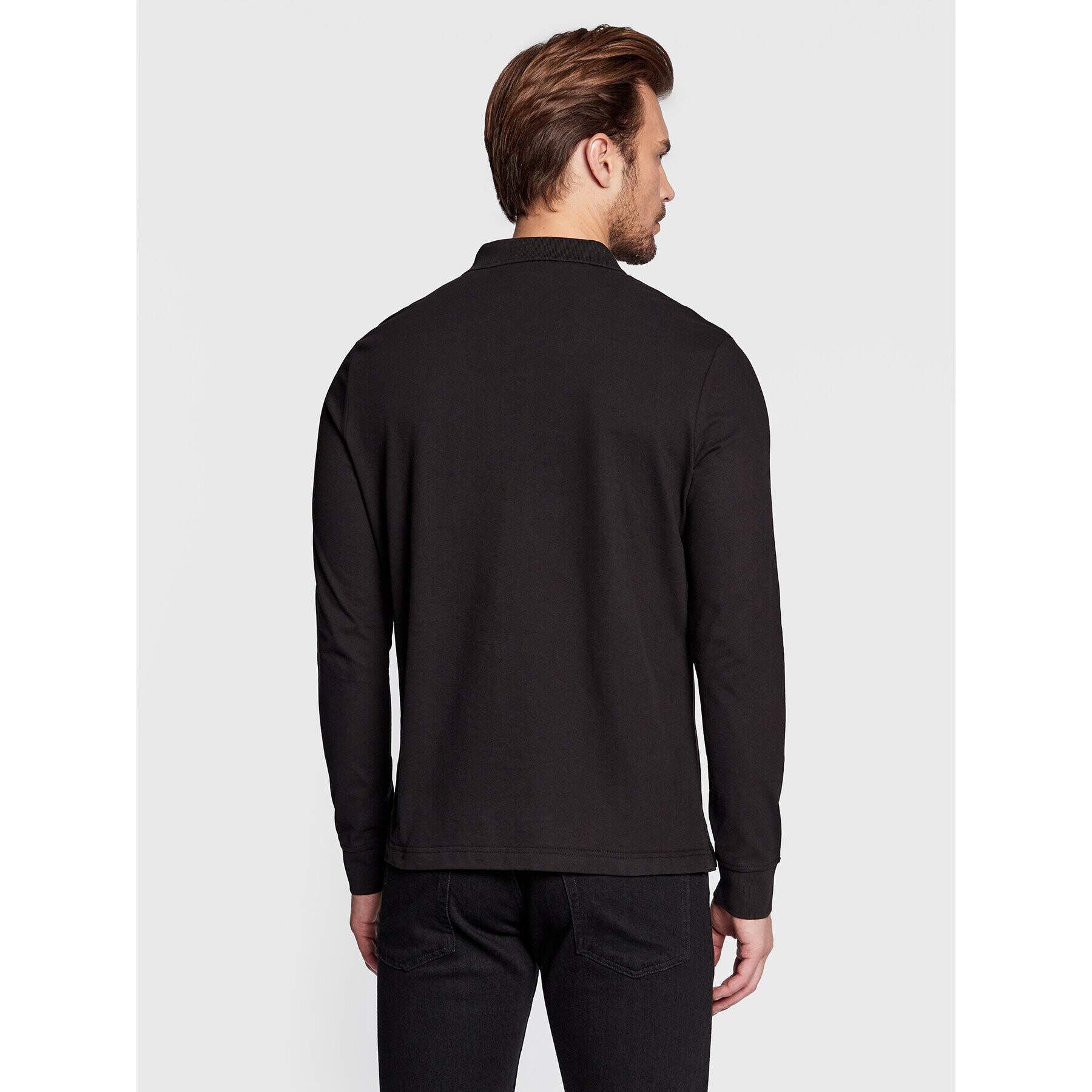 Calvin Klein Тениска с яка и копчета K10K110816 Черен Slim Fit - Pepit.bg