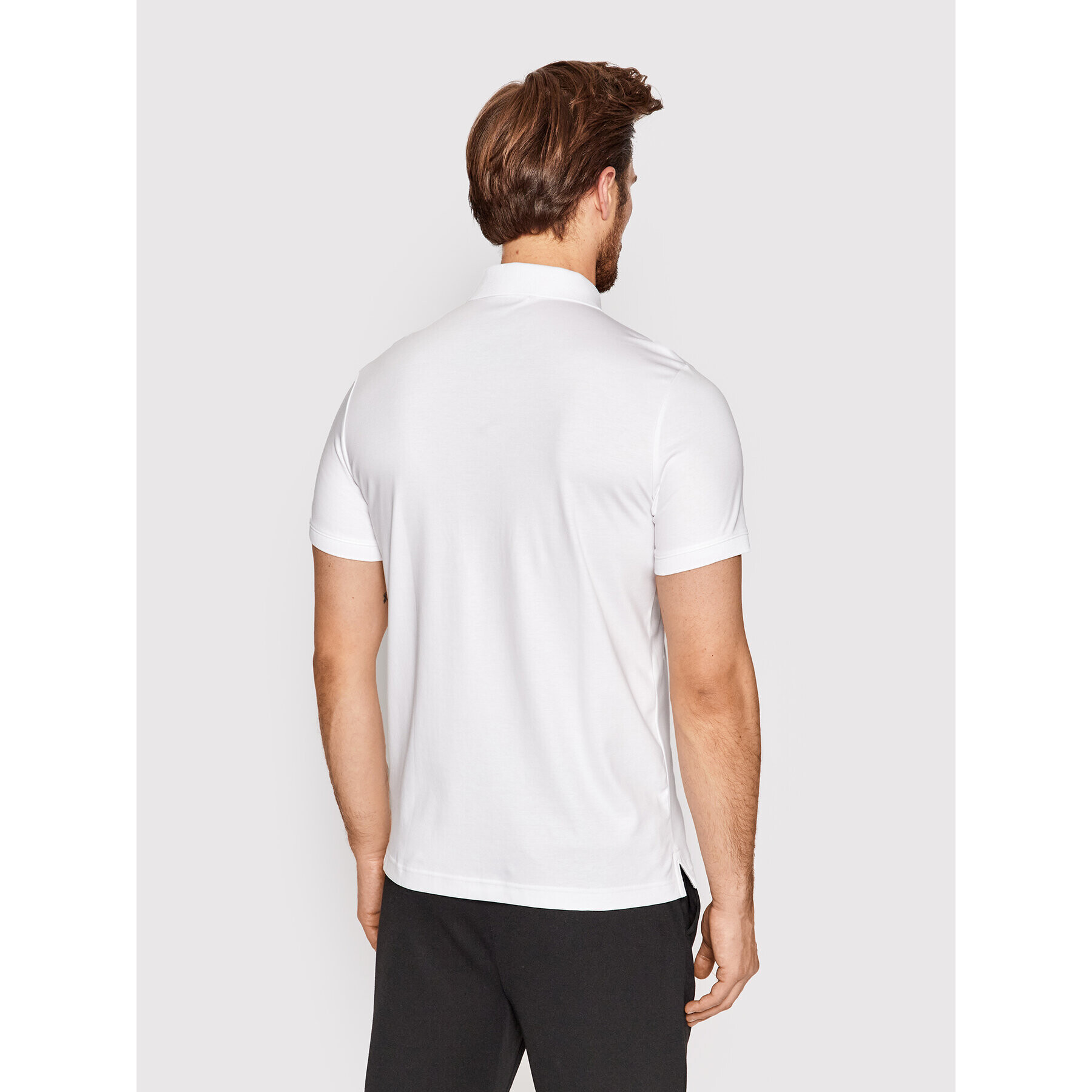 Calvin Klein Тениска с яка и копчета Liquid Touch K10K107090 Бял Slim Fit - Pepit.bg