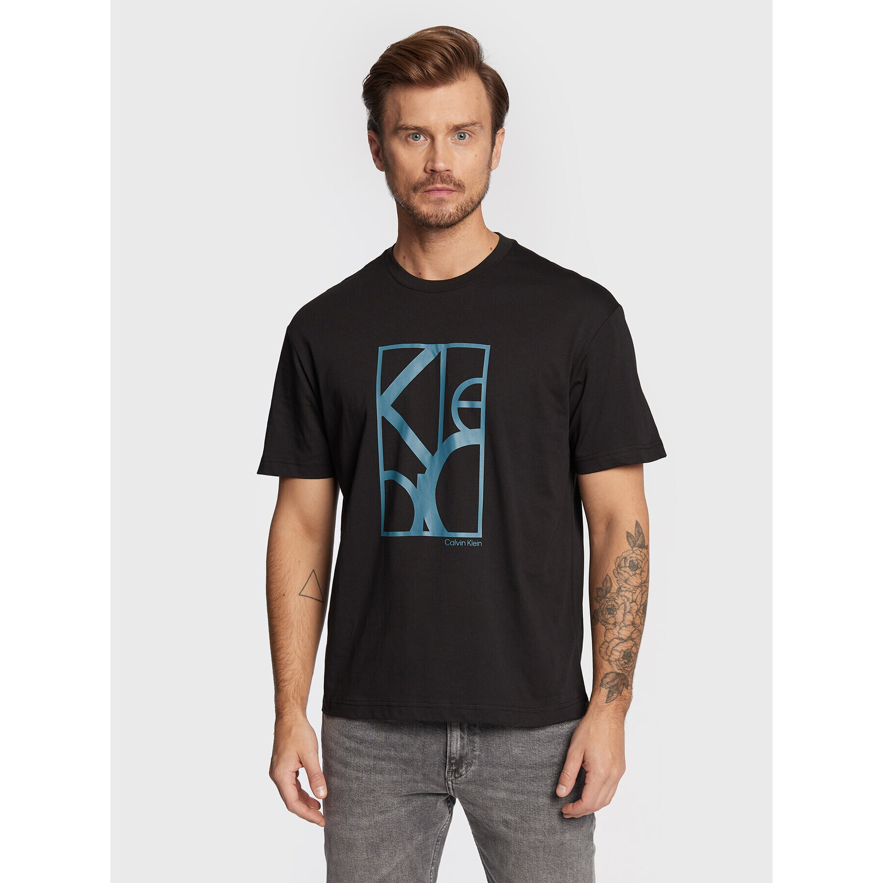 Calvin Klein Тишърт Abstract Logo K10K109793 Черен Regular Fit - Pepit.bg