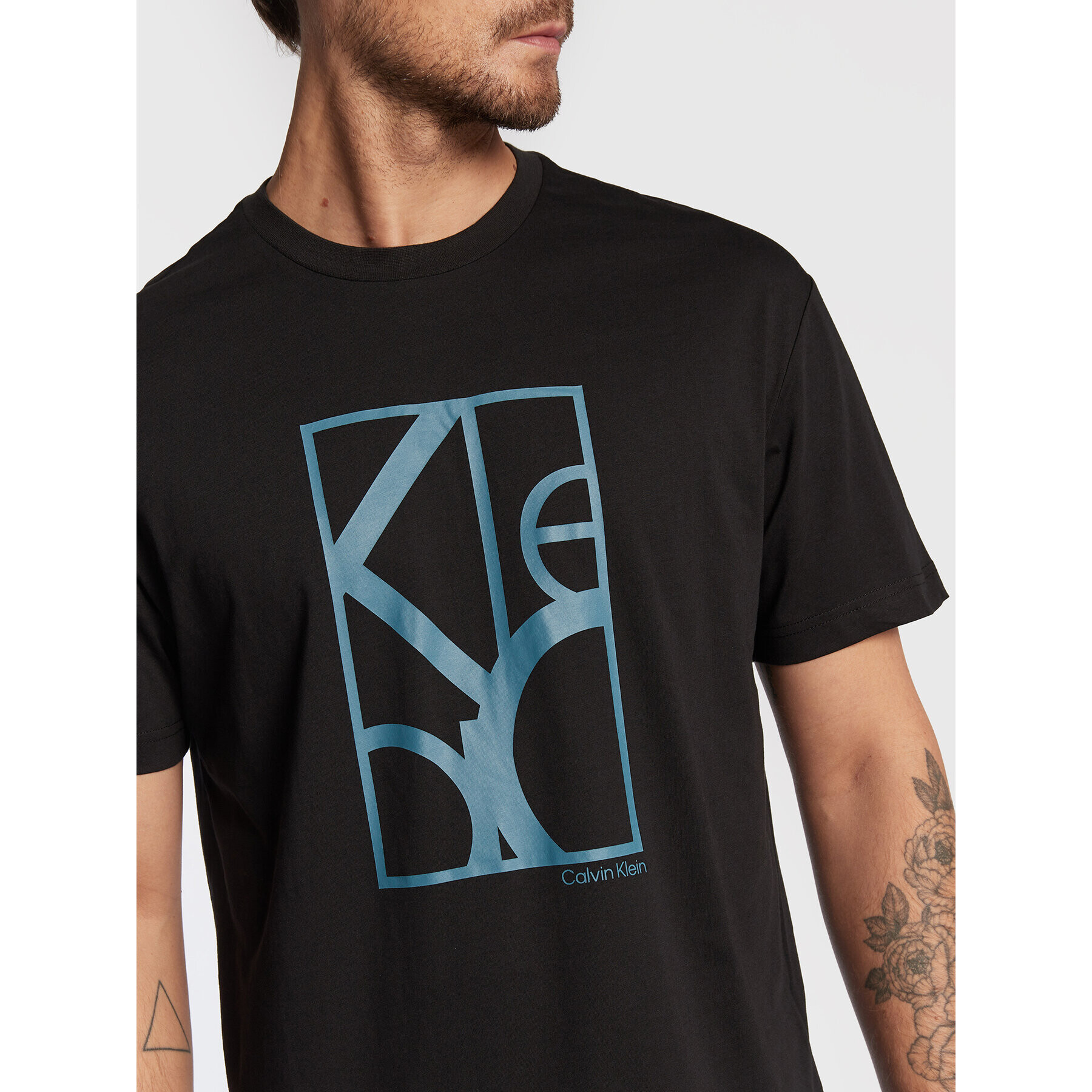 Calvin Klein Тишърт Abstract Logo K10K109793 Черен Regular Fit - Pepit.bg