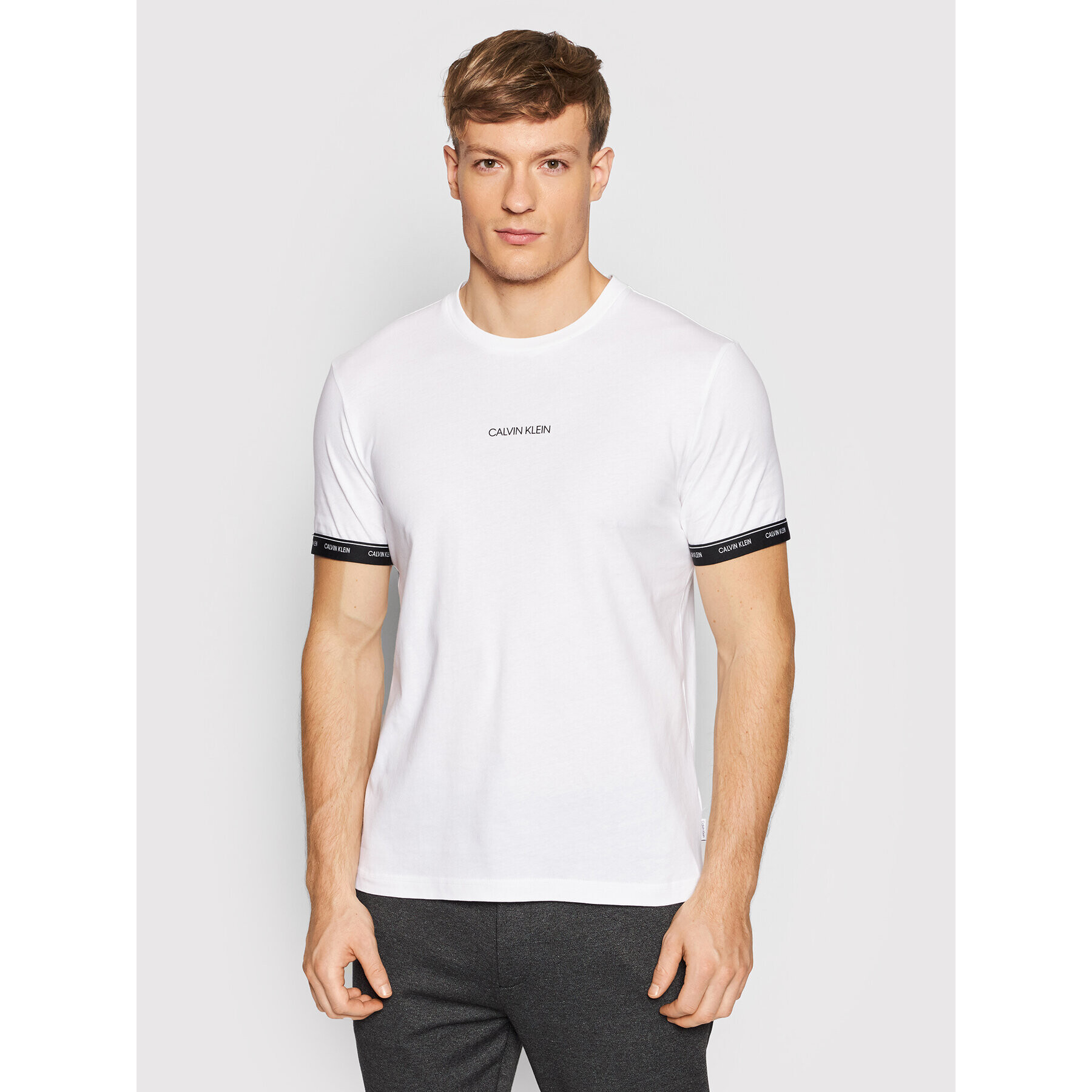Calvin Klein Тишърт Archive Logo K10K108185 Бял Regular Fit - Pepit.bg