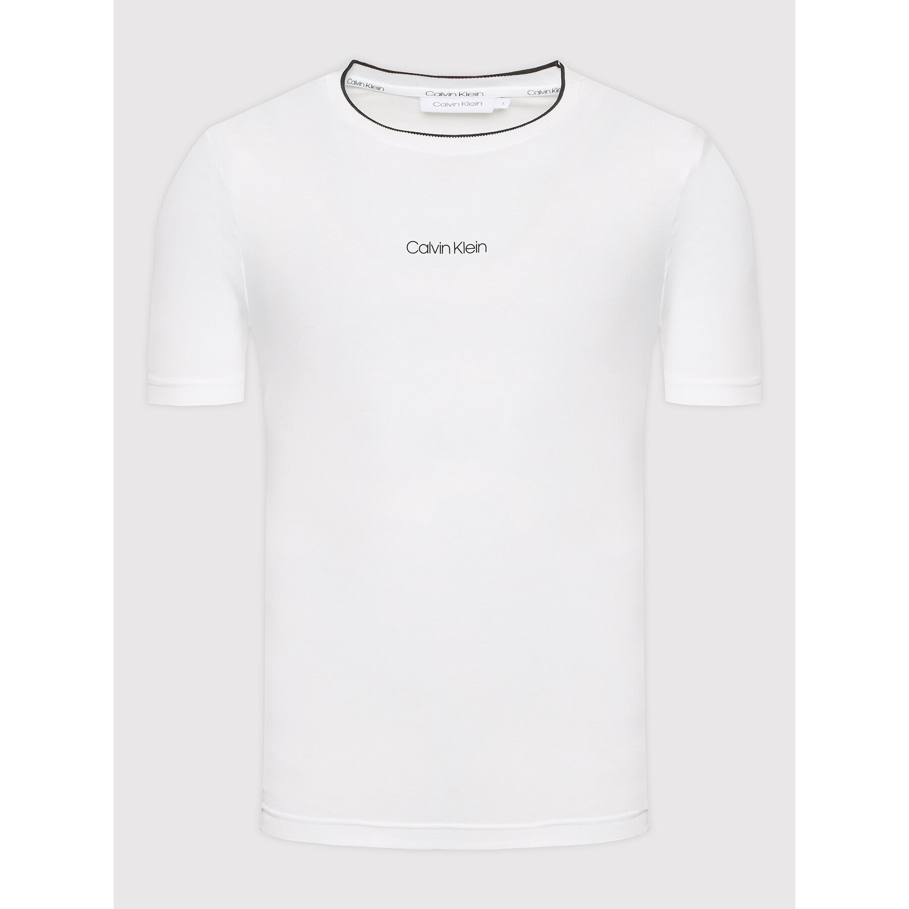 Calvin Klein Тишърт Center Logo K10K107845 Бял Regular Fit - Pepit.bg