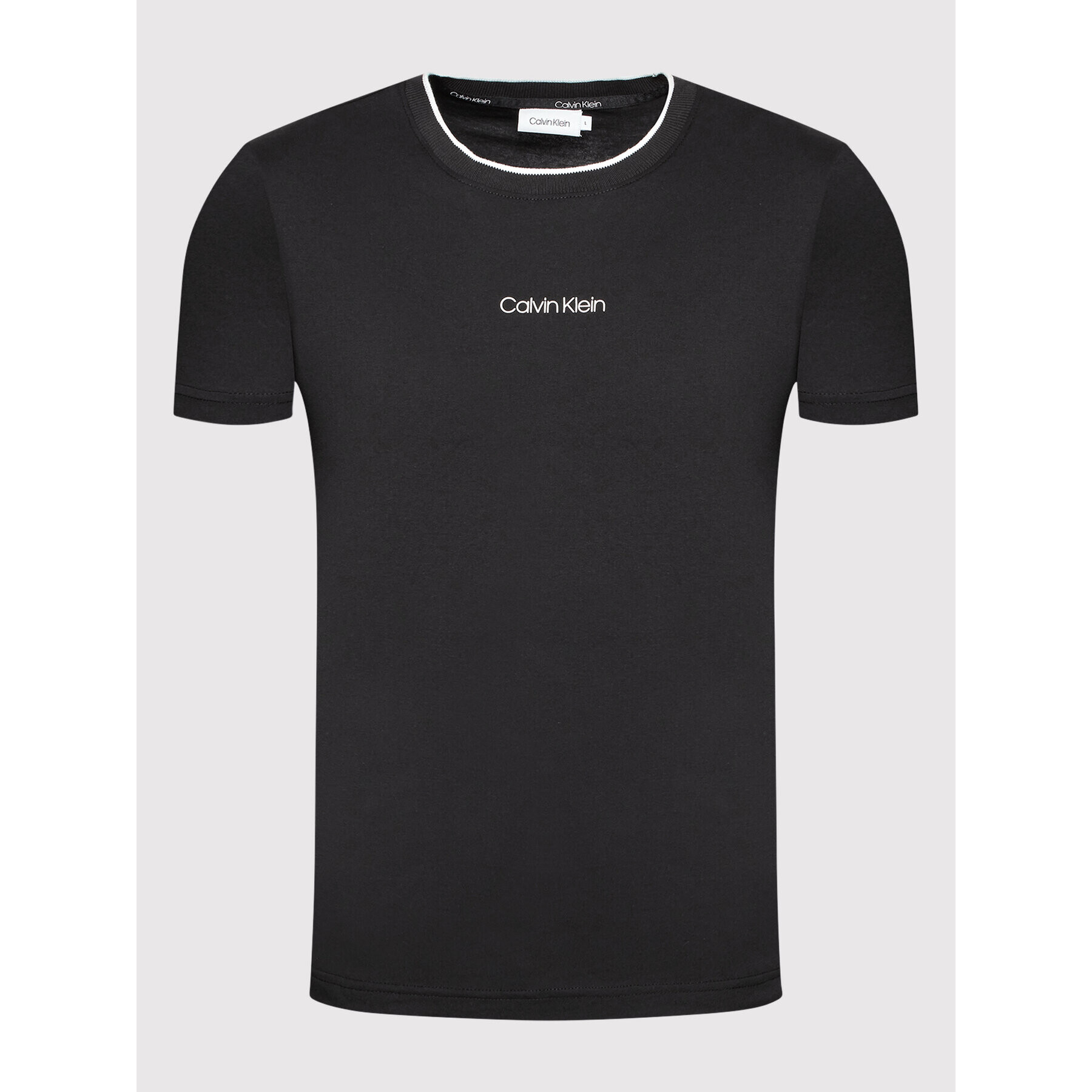 Calvin Klein Тишърт Center Logo K10K107845 Черен Regular Fit - Pepit.bg