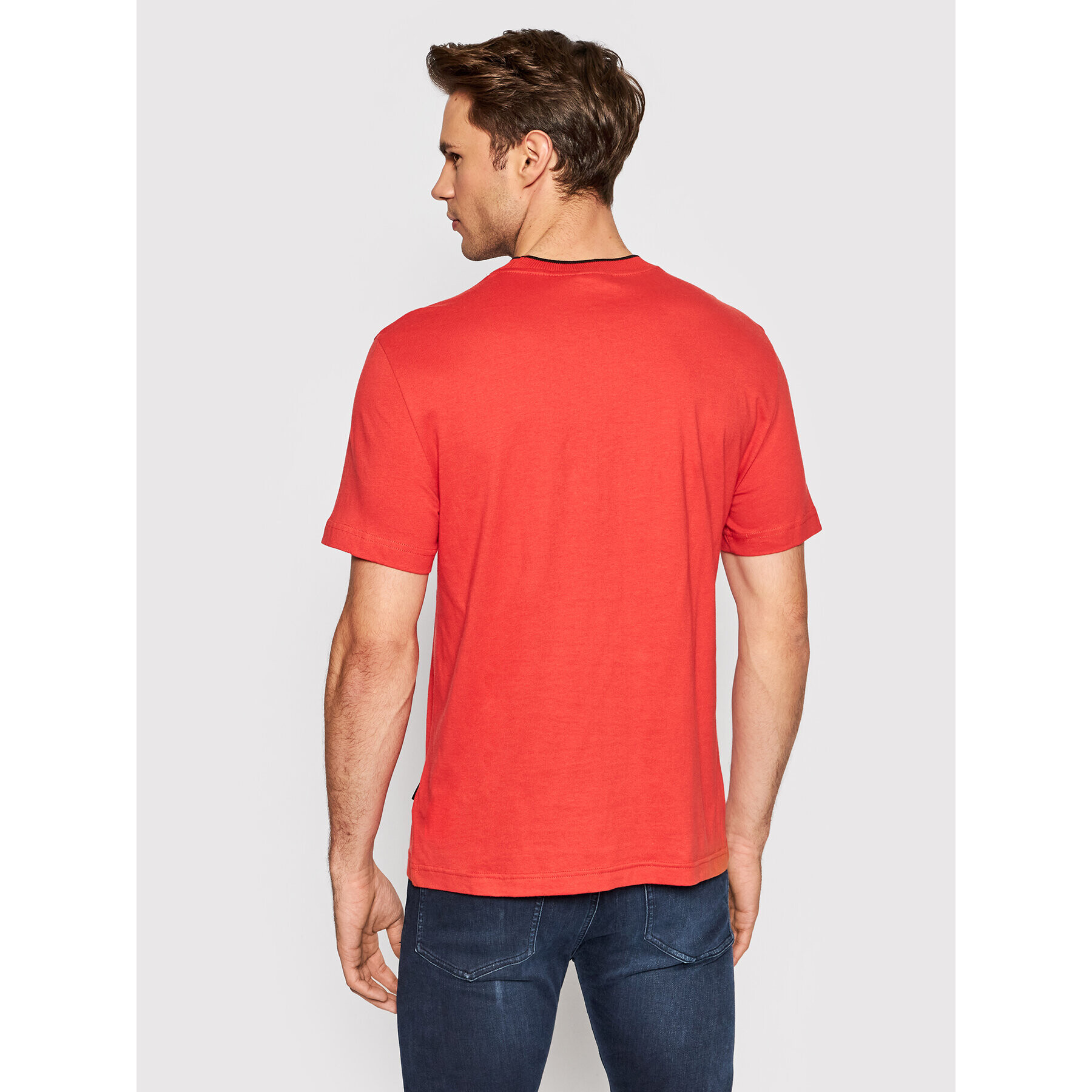 Calvin Klein Тишърт Center Logo K10K107845 Червен Regular Fit - Pepit.bg