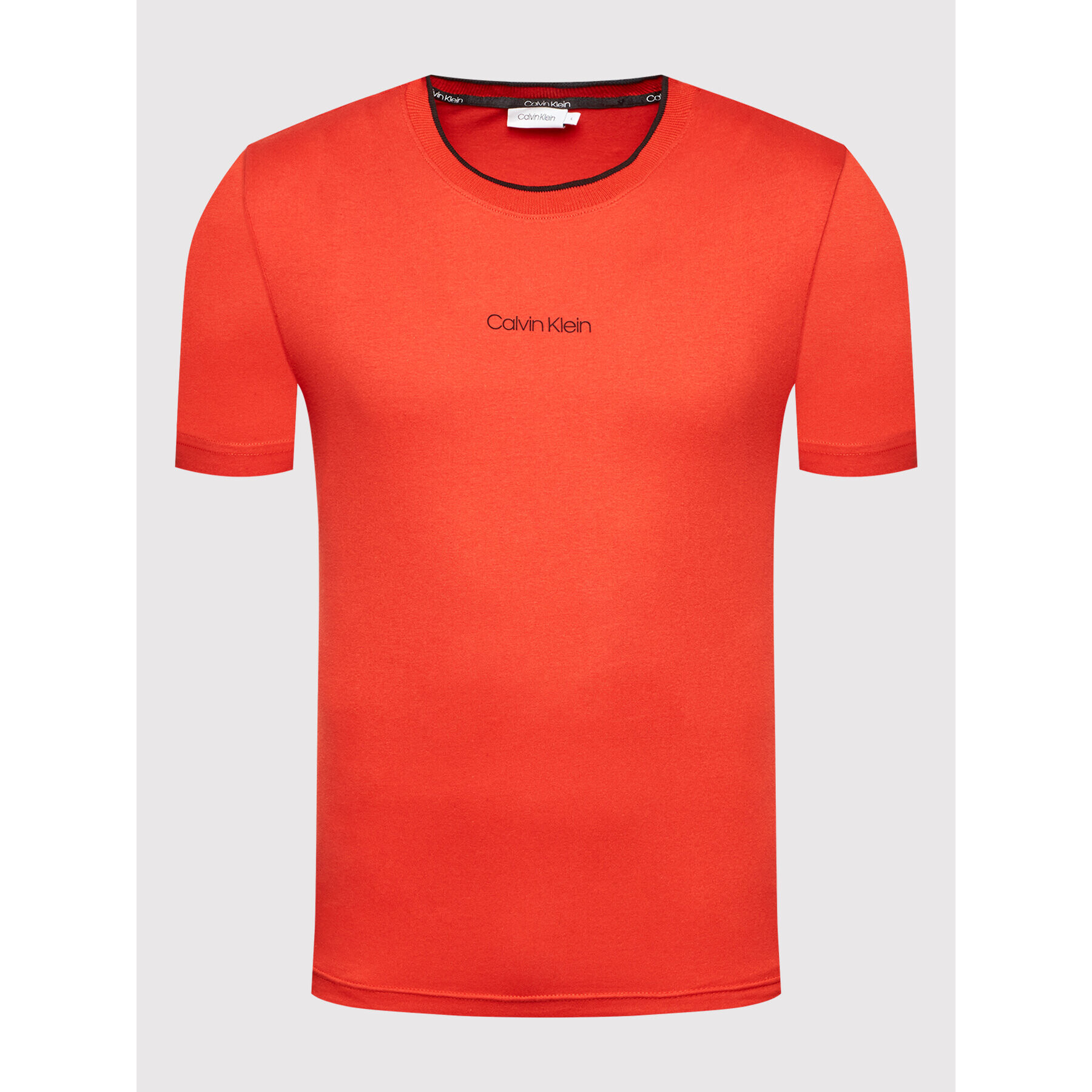 Calvin Klein Тишърт Center Logo K10K107845 Червен Regular Fit - Pepit.bg
