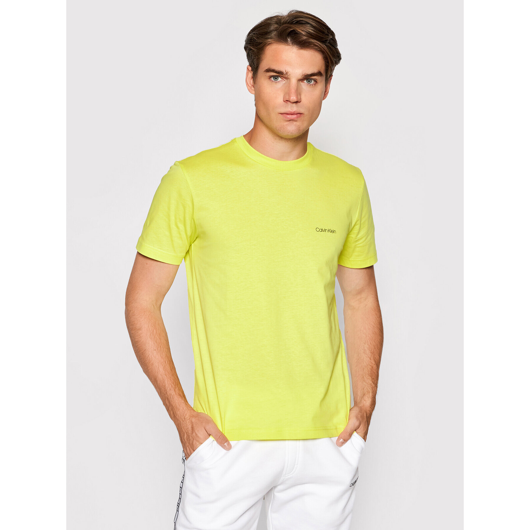 Calvin Klein Тишърт Chest Logo K10K103307 Зелен Regular Fit - Pepit.bg