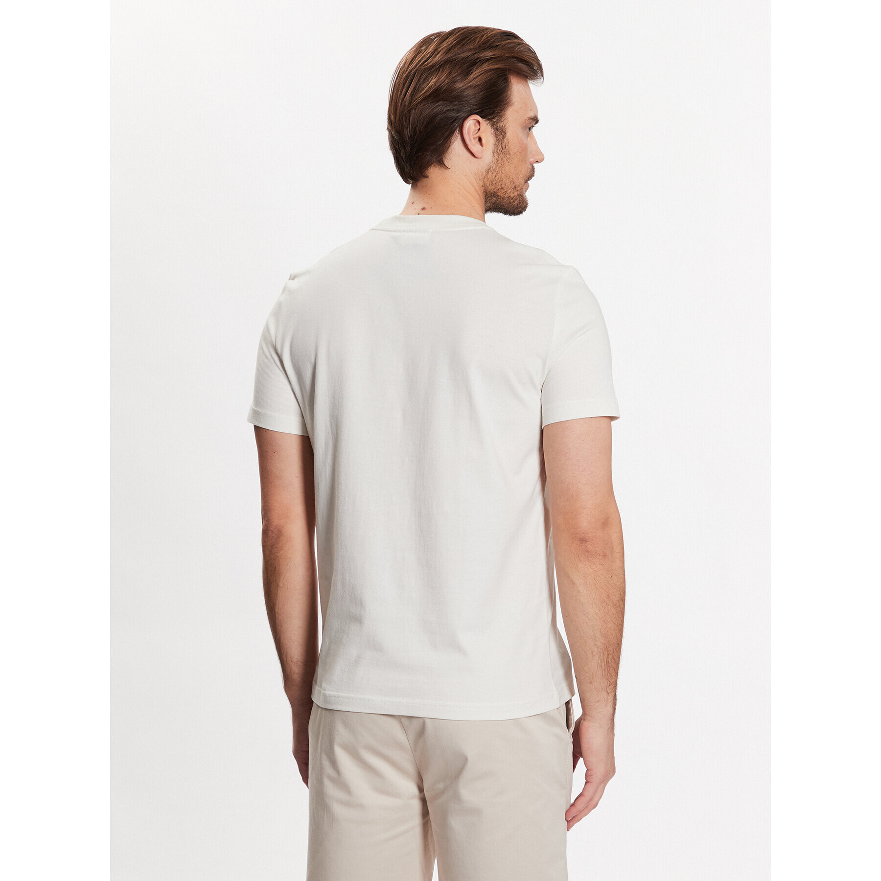 Calvin Klein Тишърт Cloud Logo K10K111119 Бял Regular Fit - Pepit.bg