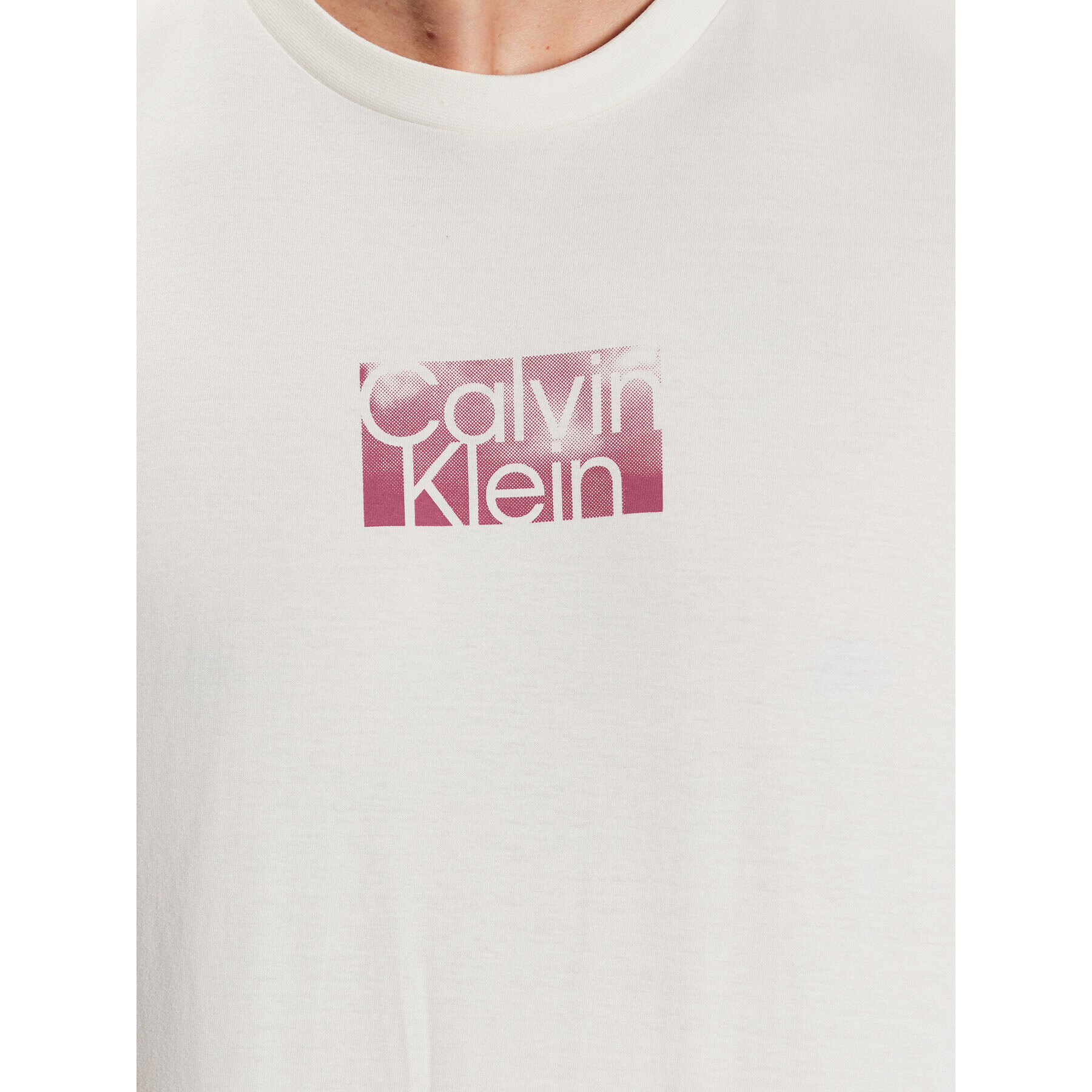 Calvin Klein Тишърт Cloud Logo K10K111119 Бял Regular Fit - Pepit.bg