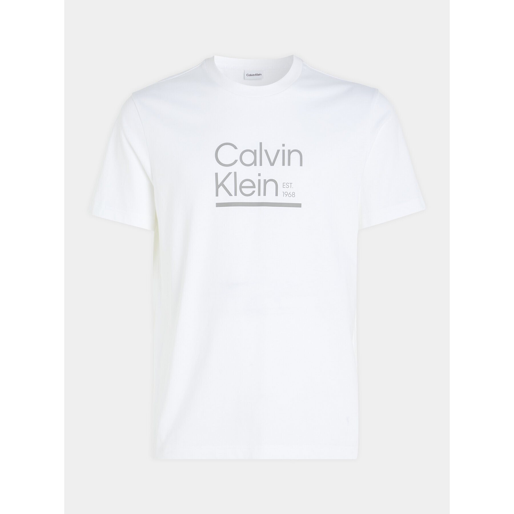 Calvin Klein Тишърт Contrast Line Logo K10K111538 Бял Regular Fit - Pepit.bg