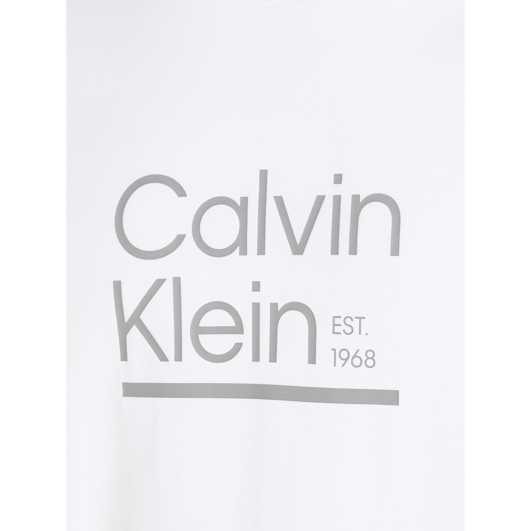 Calvin Klein Тишърт Contrast Line Logo K10K111538 Бял Regular Fit - Pepit.bg