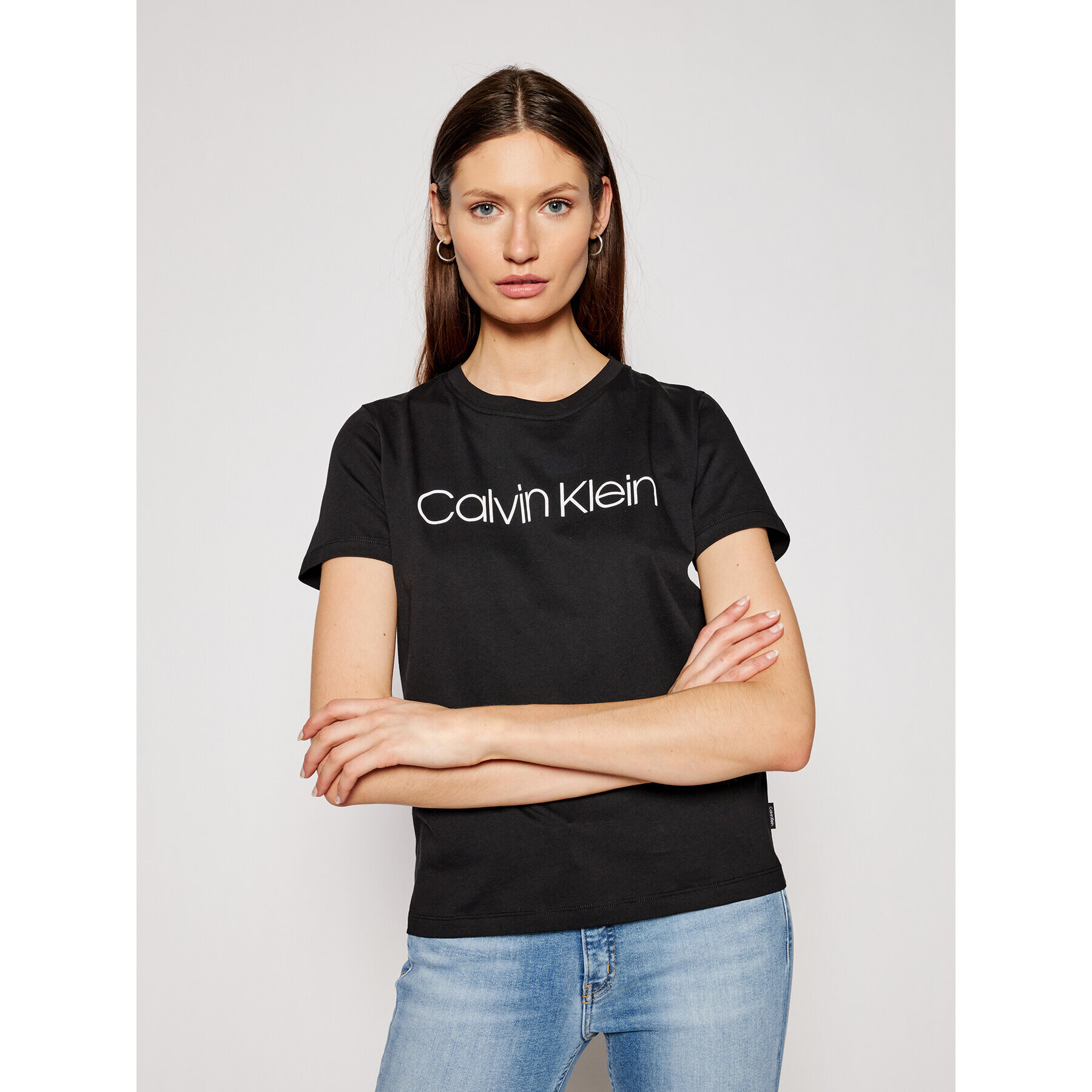 Calvin Klein Тишърт Core Logo K20K202018 Черен Regular Fit - Pepit.bg