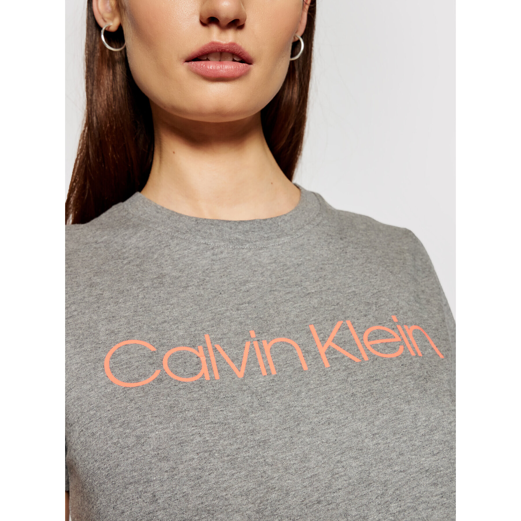 Calvin Klein Тишърт Core Logo K20K202018 Сив Regular Fit - Pepit.bg